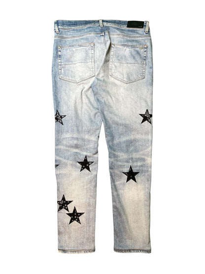 Amiri Black Star Light Wash Jeans