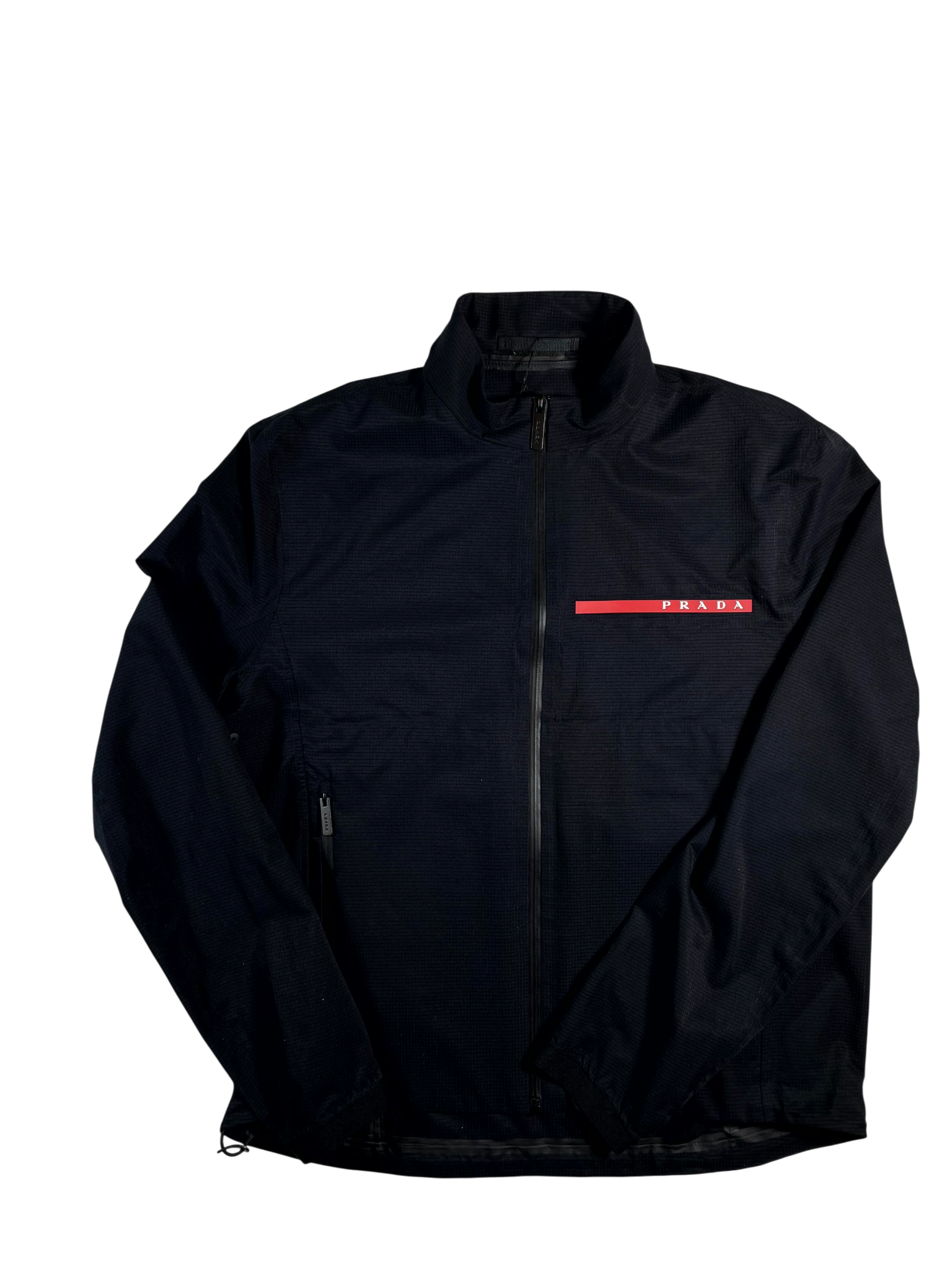 Prada Logo Windbreaker Black & Red Track Jacket