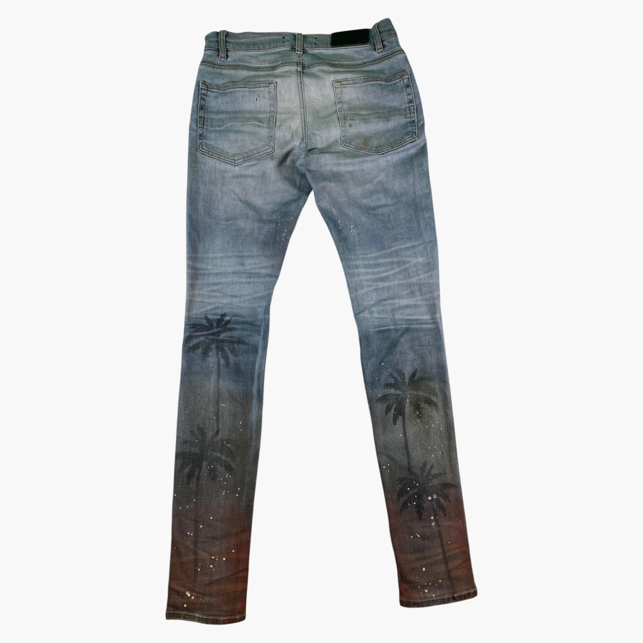 Amiri Palm Trees Light Wash Jeans