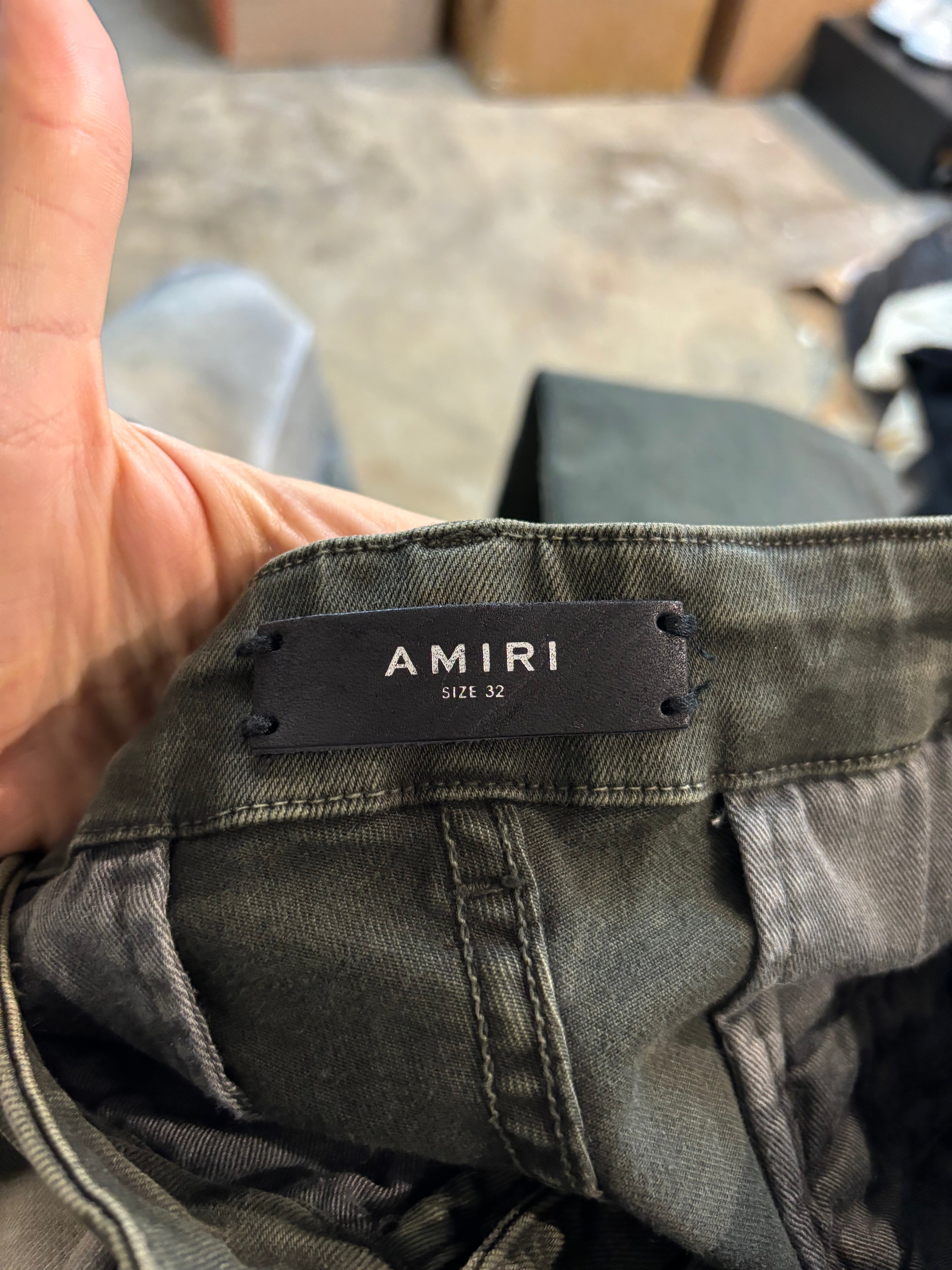 Amiri Airborne Olive Cargos Used 32