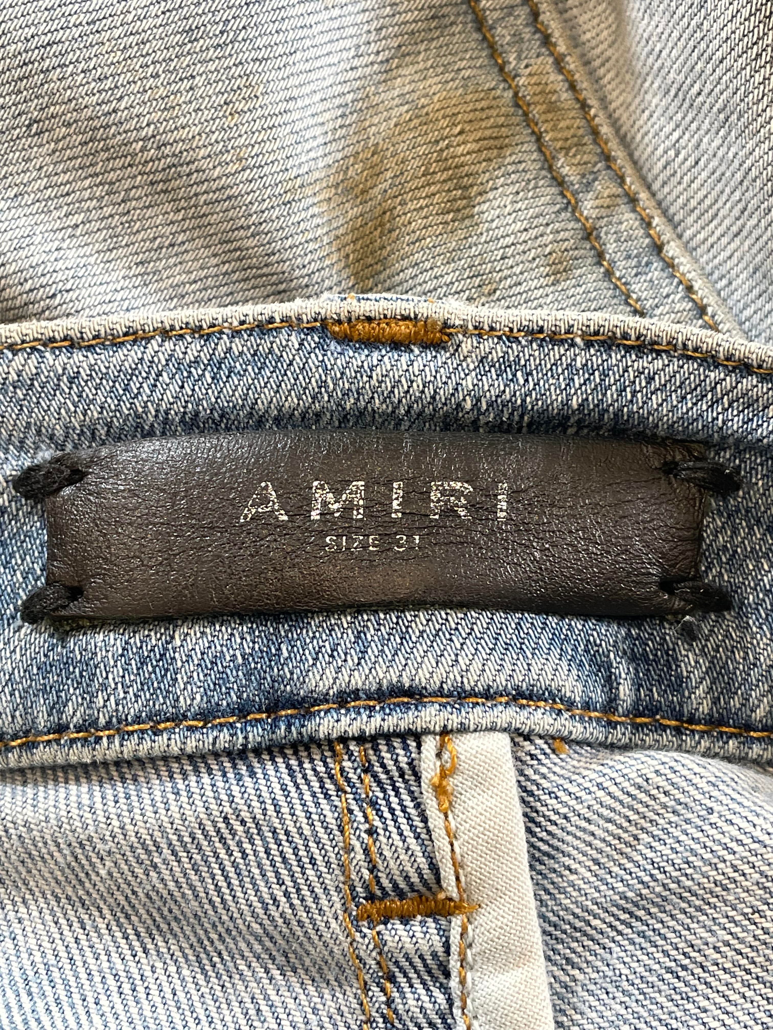 Amiri Palm Trees Light Wash Jeans