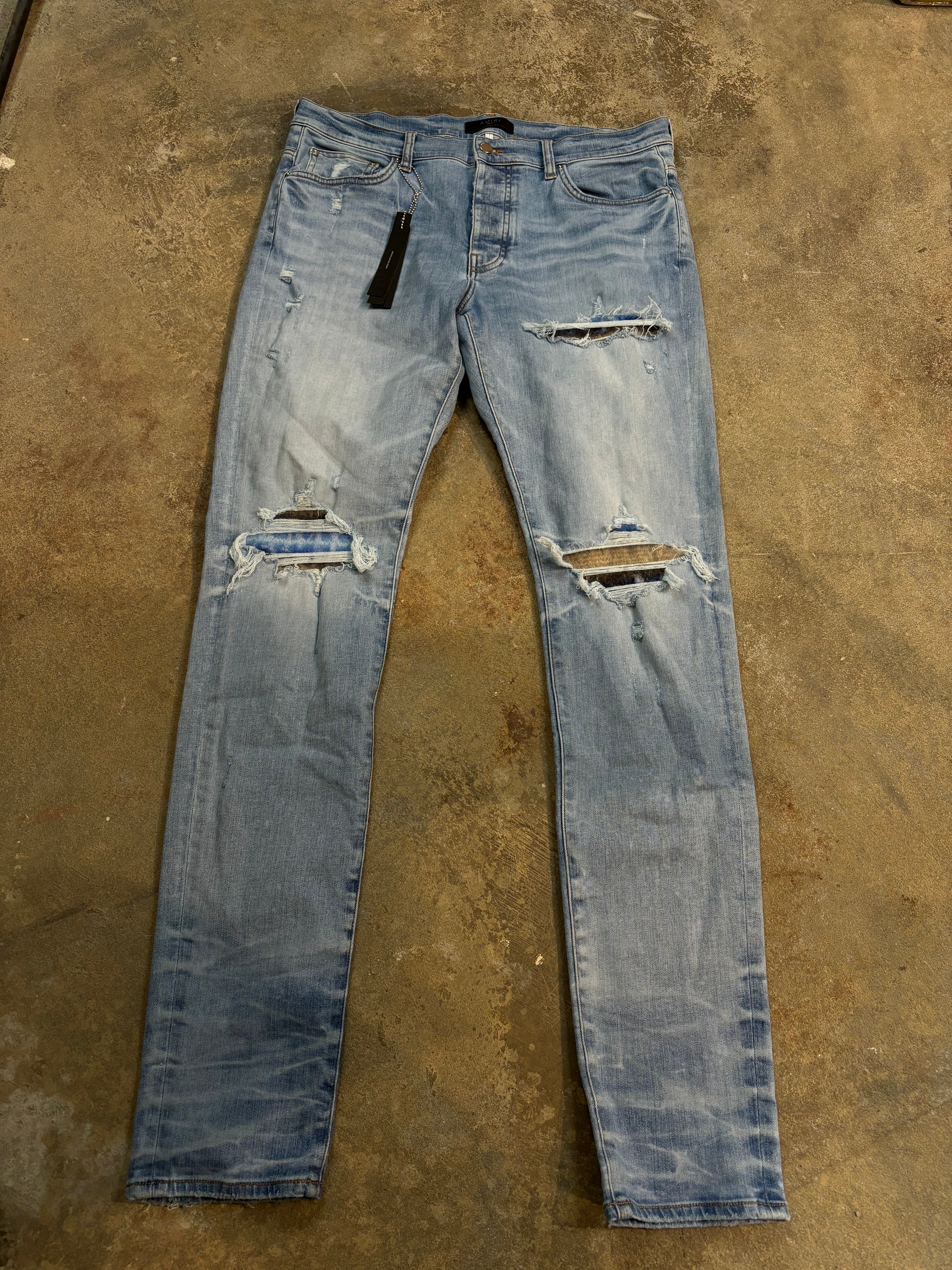 Amiri MX1 Light Wash Mohair Patch Used 36