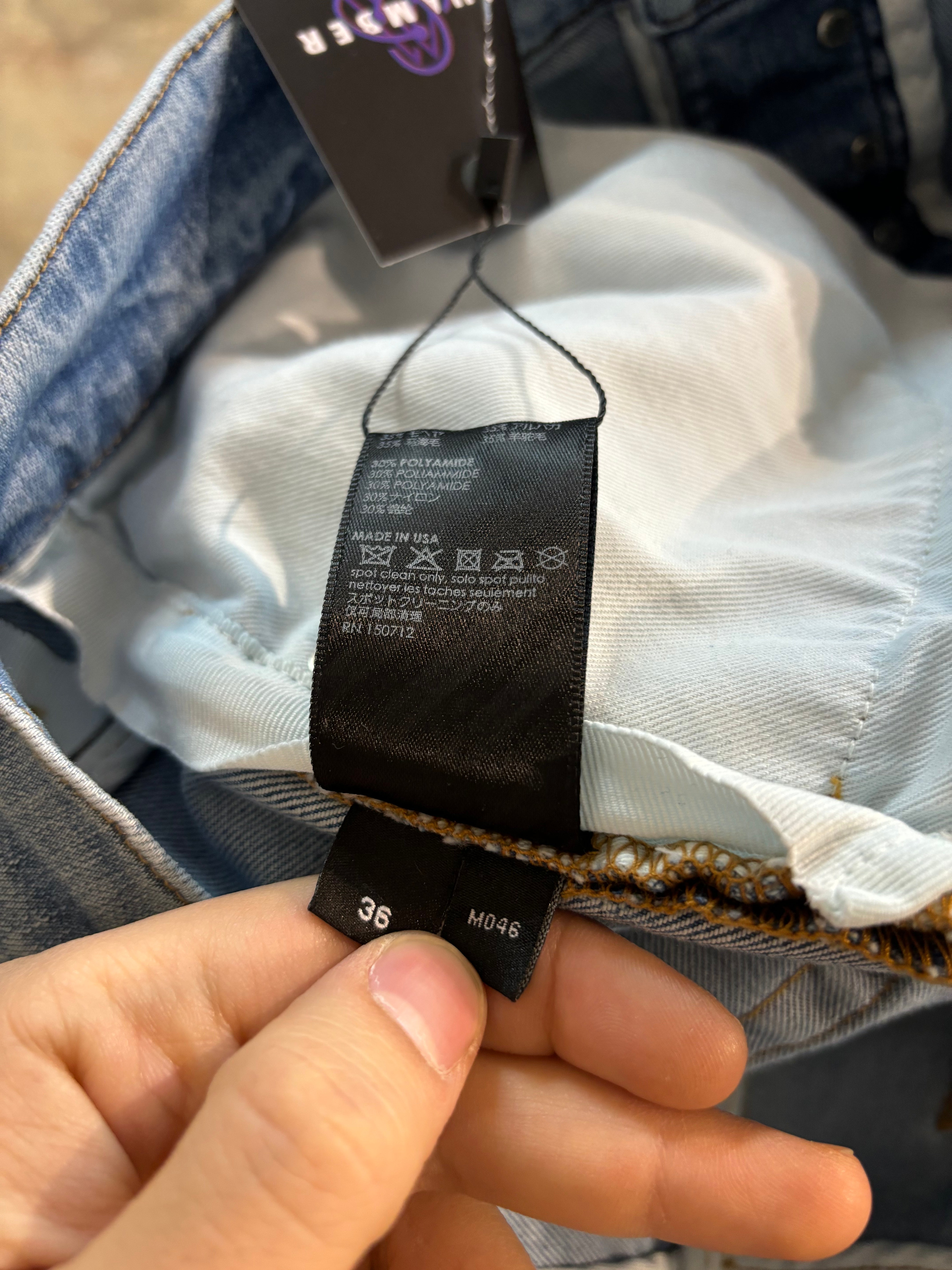 Amiri MX1 Light Wash Mohair Patch Used 36