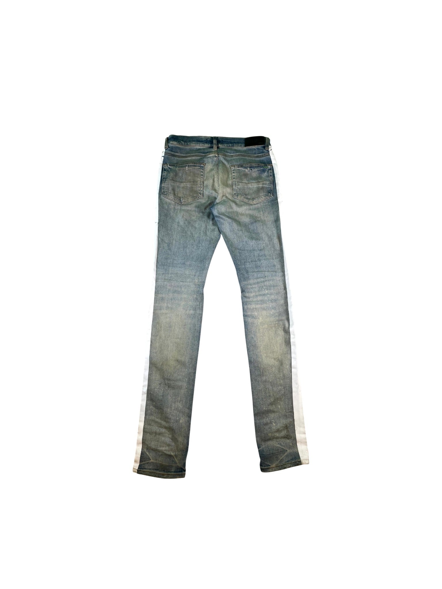 Amiri Light Wash White Stripe Jeans