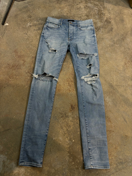 Amiri Thrasher Ripped Light Wash Used 34