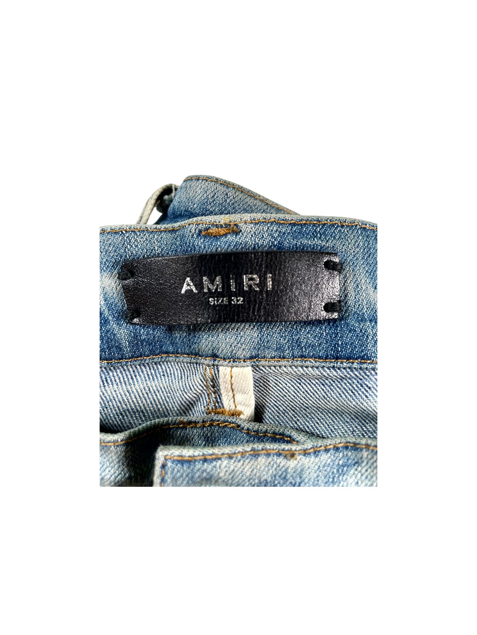 Amiri Light Wash White Stripe Jeans