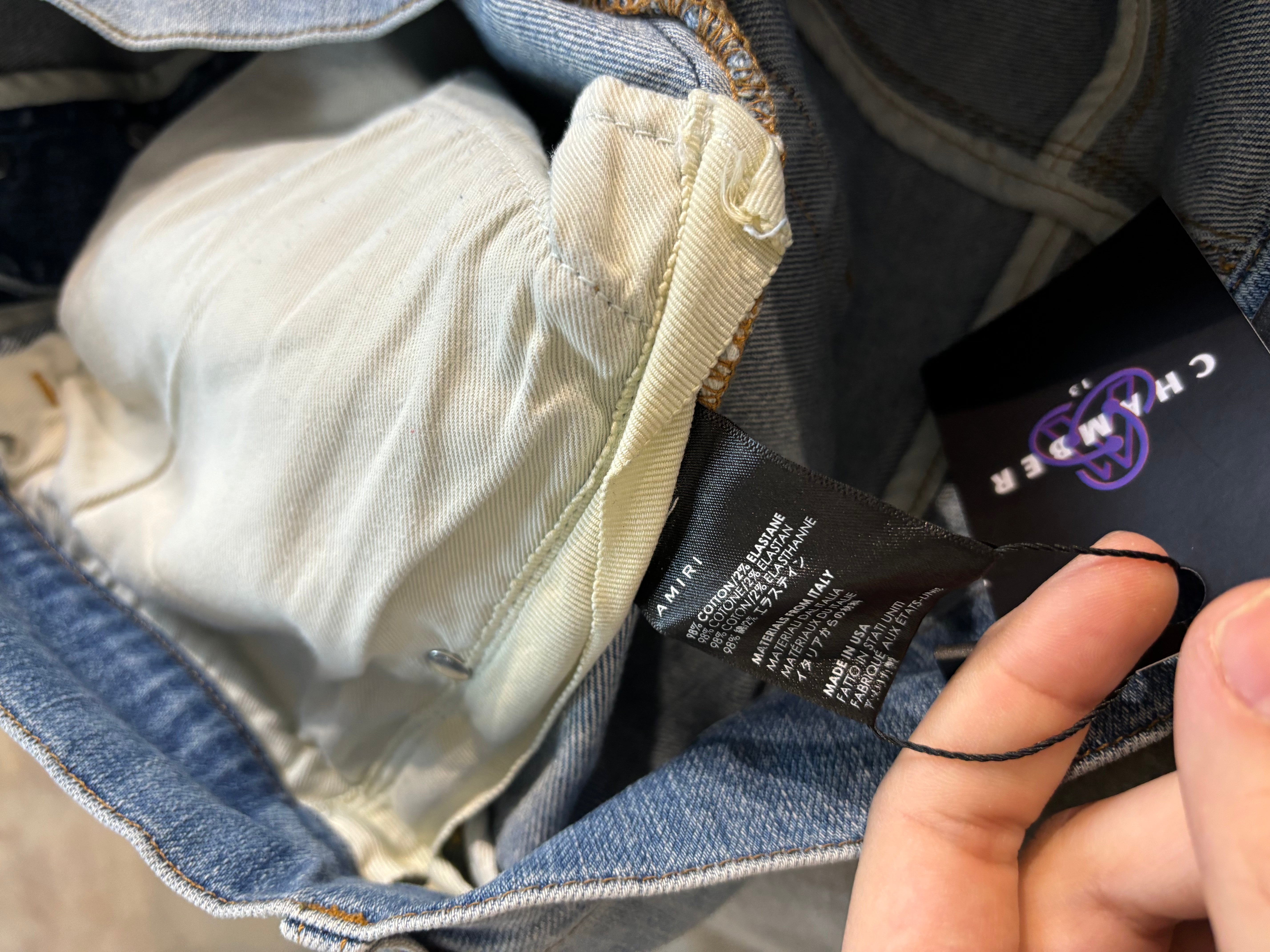Amiri Thrasher Ripped Light Wash Jeans