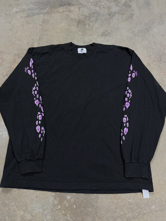 Warren Lotas LS Tee Black Purple Skulls New