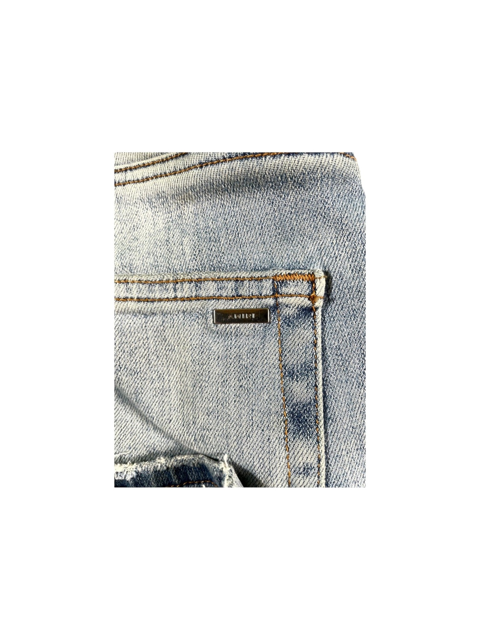 Amiri "MX2 Paisley" Vintage Wash & White Jeans