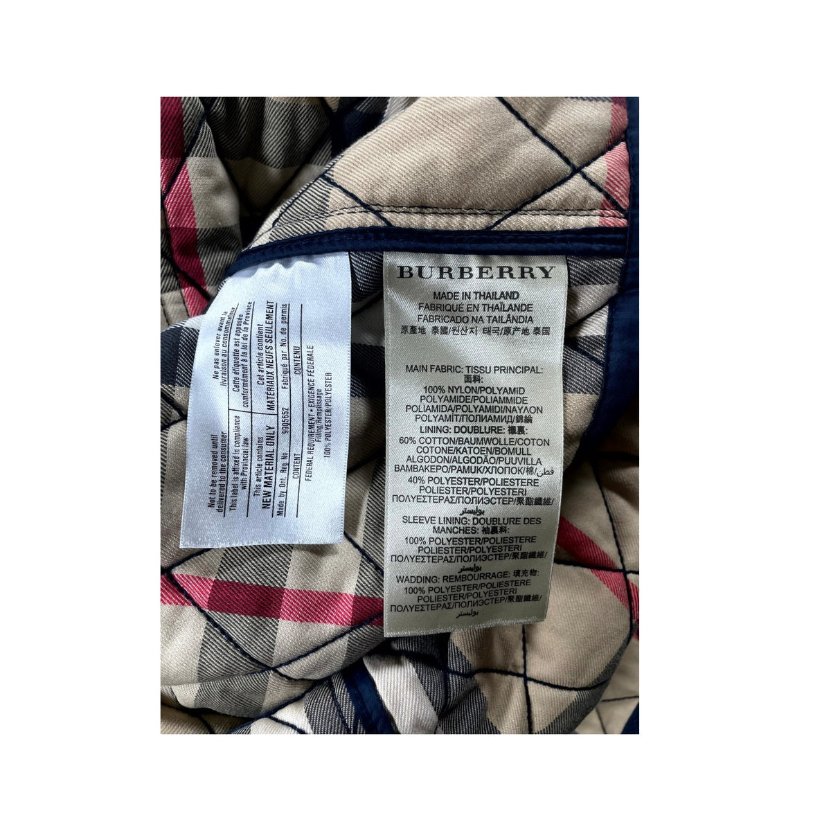 Burberry Inner Plaid Monogram Navy Jacket