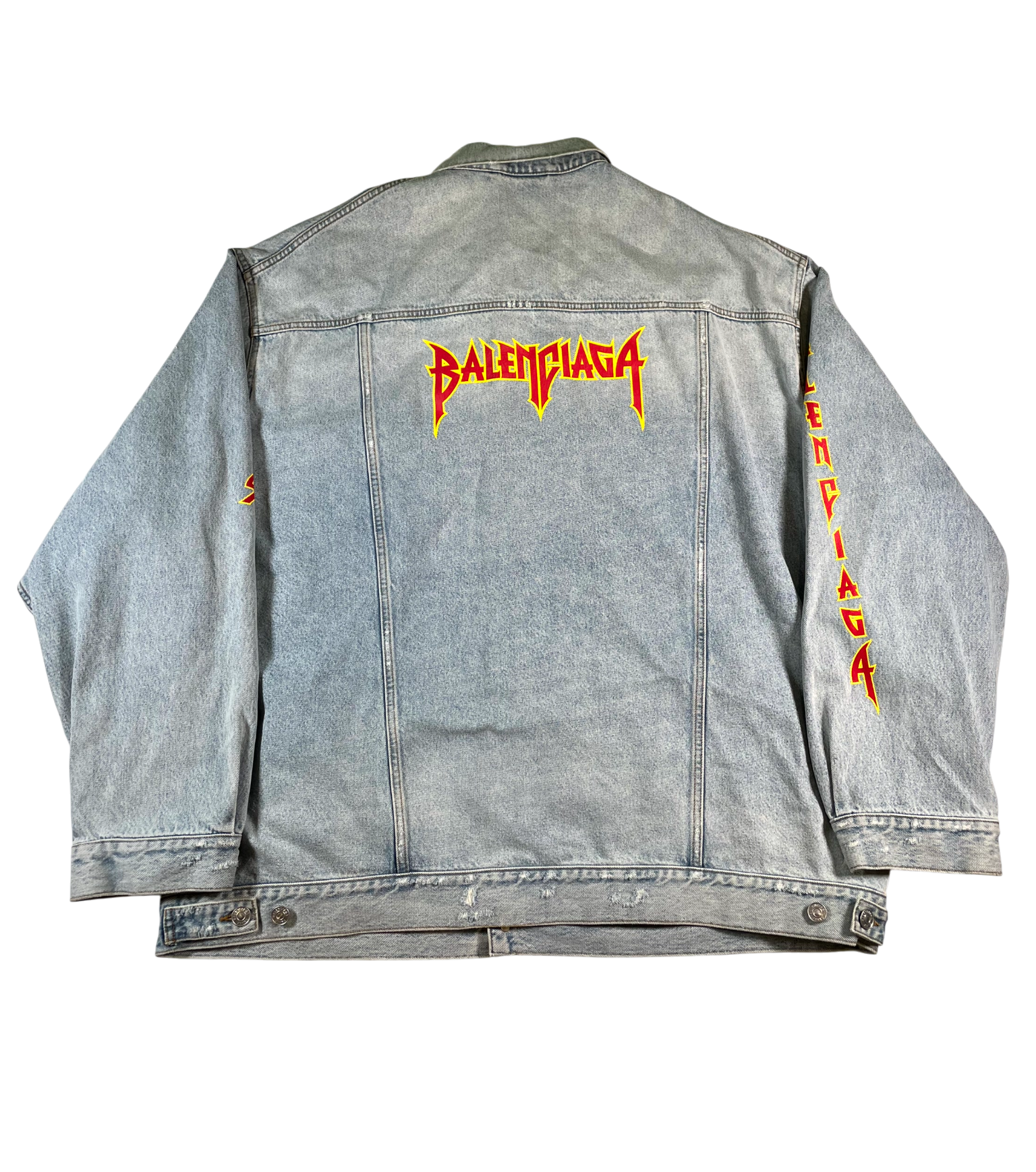 Balenciaga Logo Metal Denim Lightwash Jacket