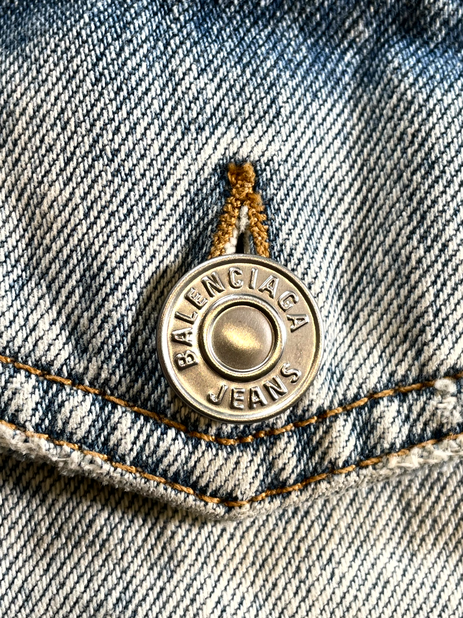 Balenciaga Logo Metal Denim Lightwash Jacket