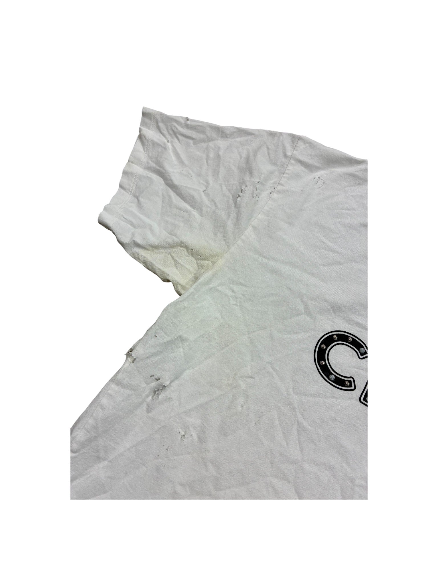 Celine Studded Logo White Tee