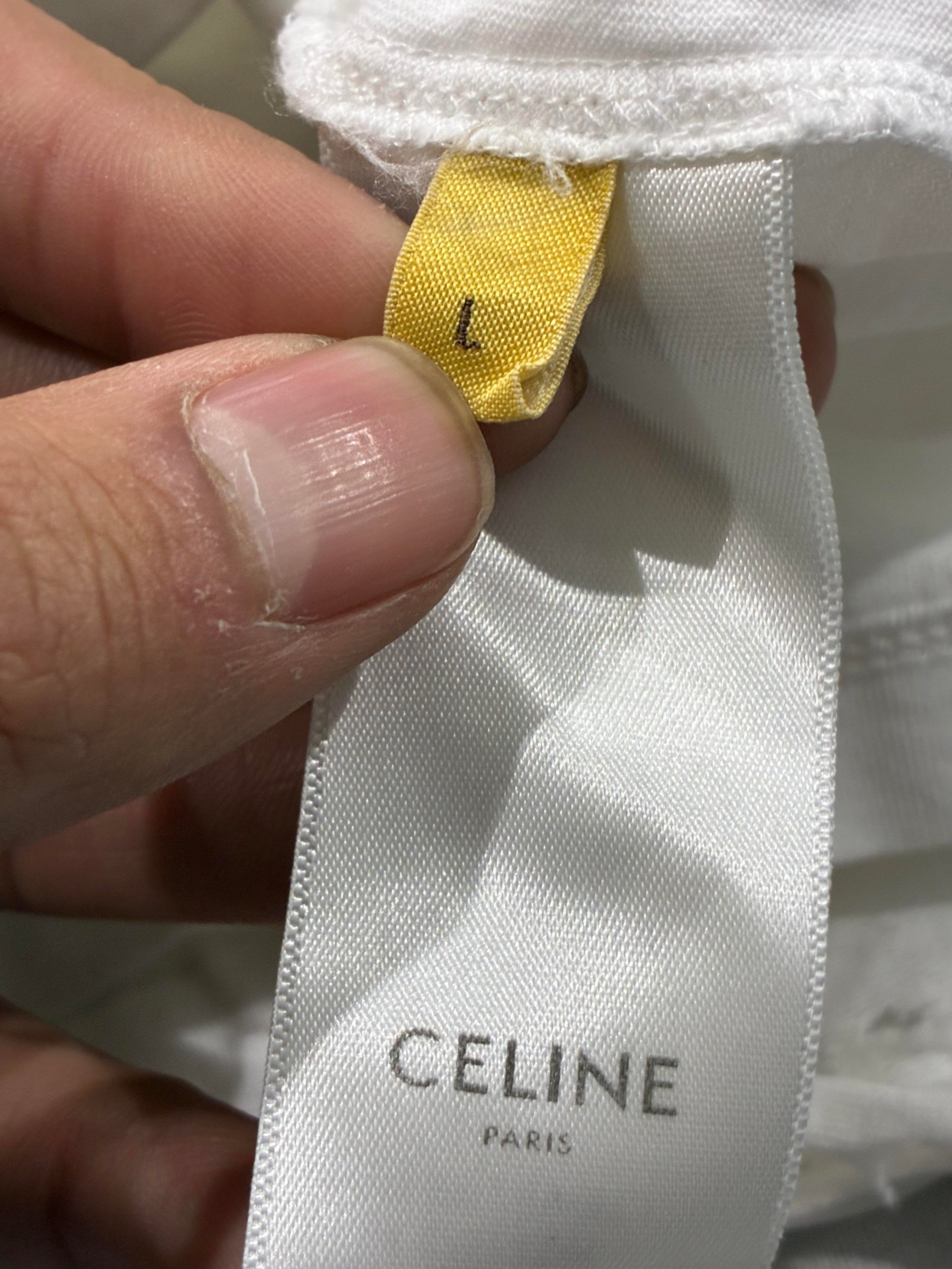 Celine Studded Logo White Tee