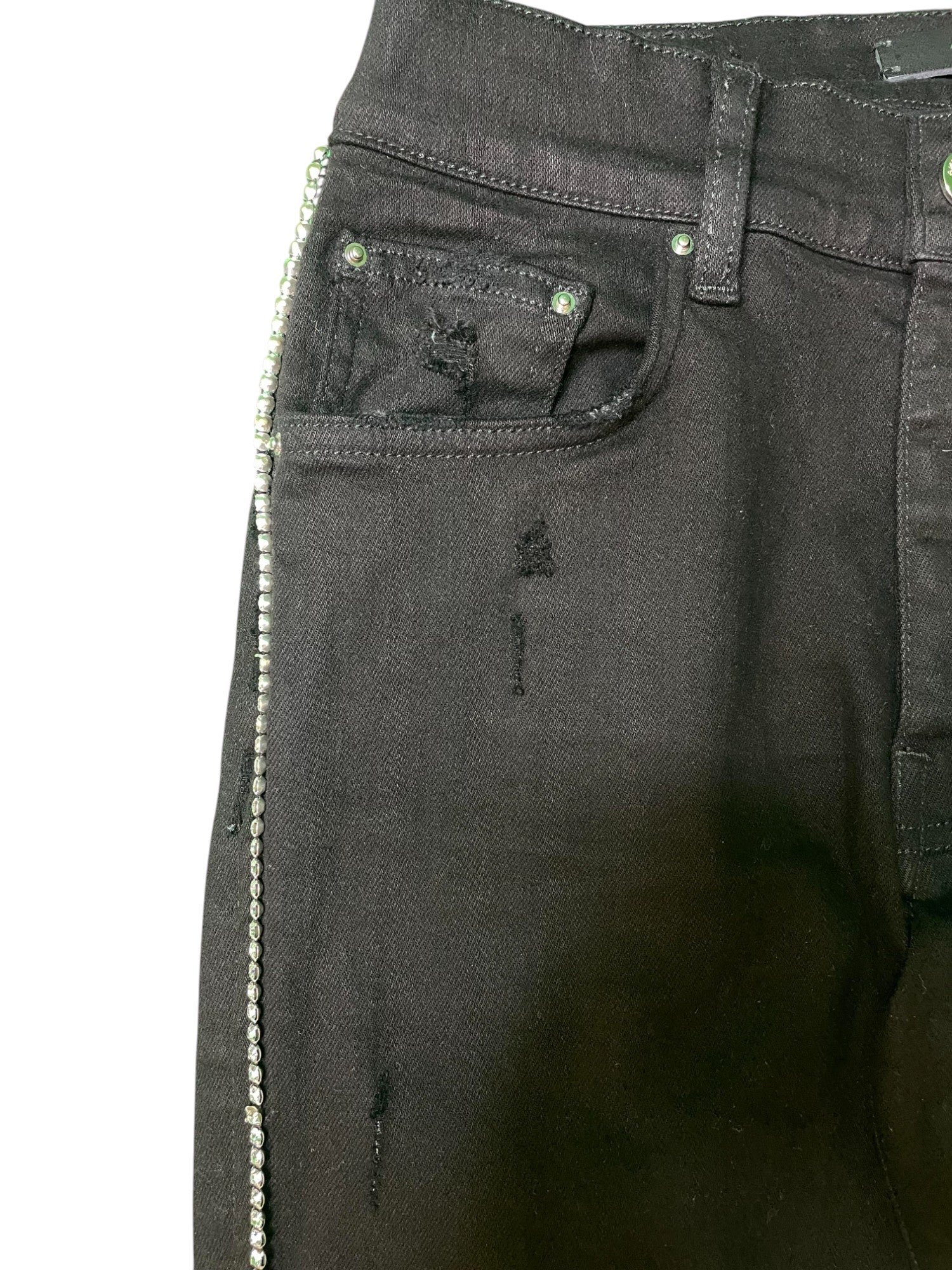 Amiri Black Side Studded Plain Jeans
