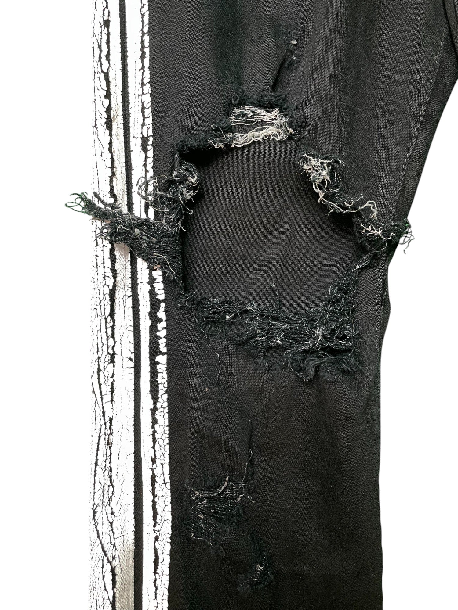 Amiri White Stripe Black Jeans