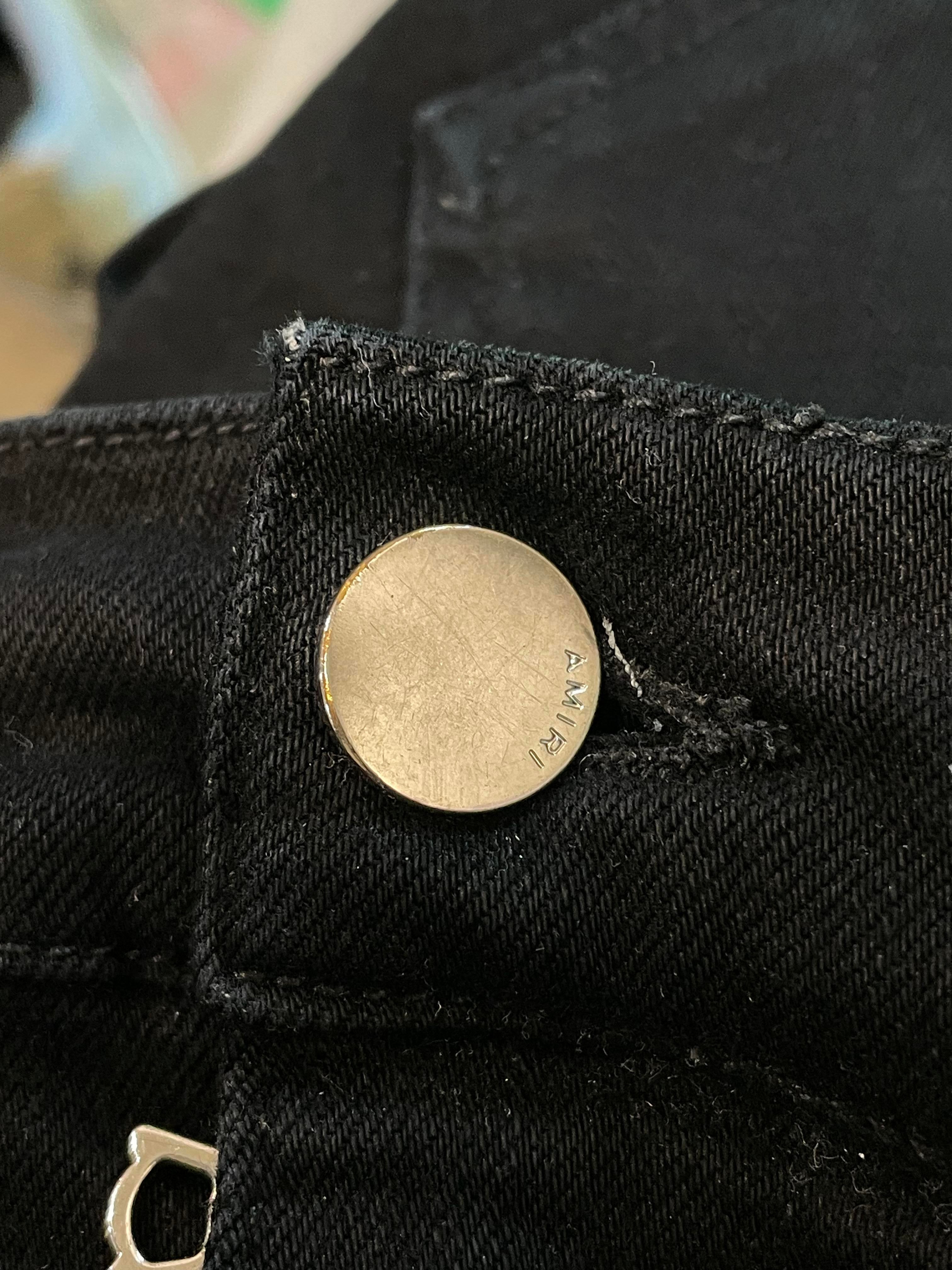 Amiri White Stripe Black Jeans