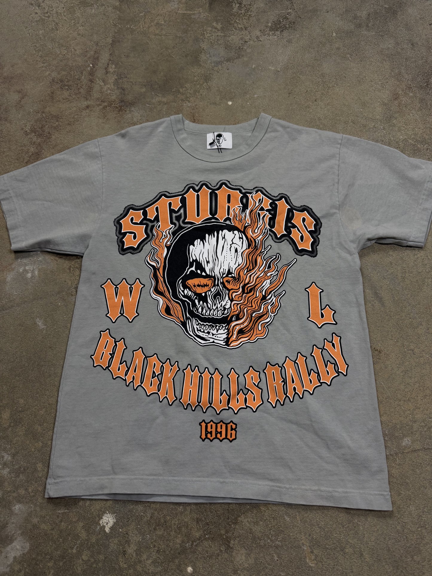 Warren Lotas Sturgis Tee Grey Orange Medium Used