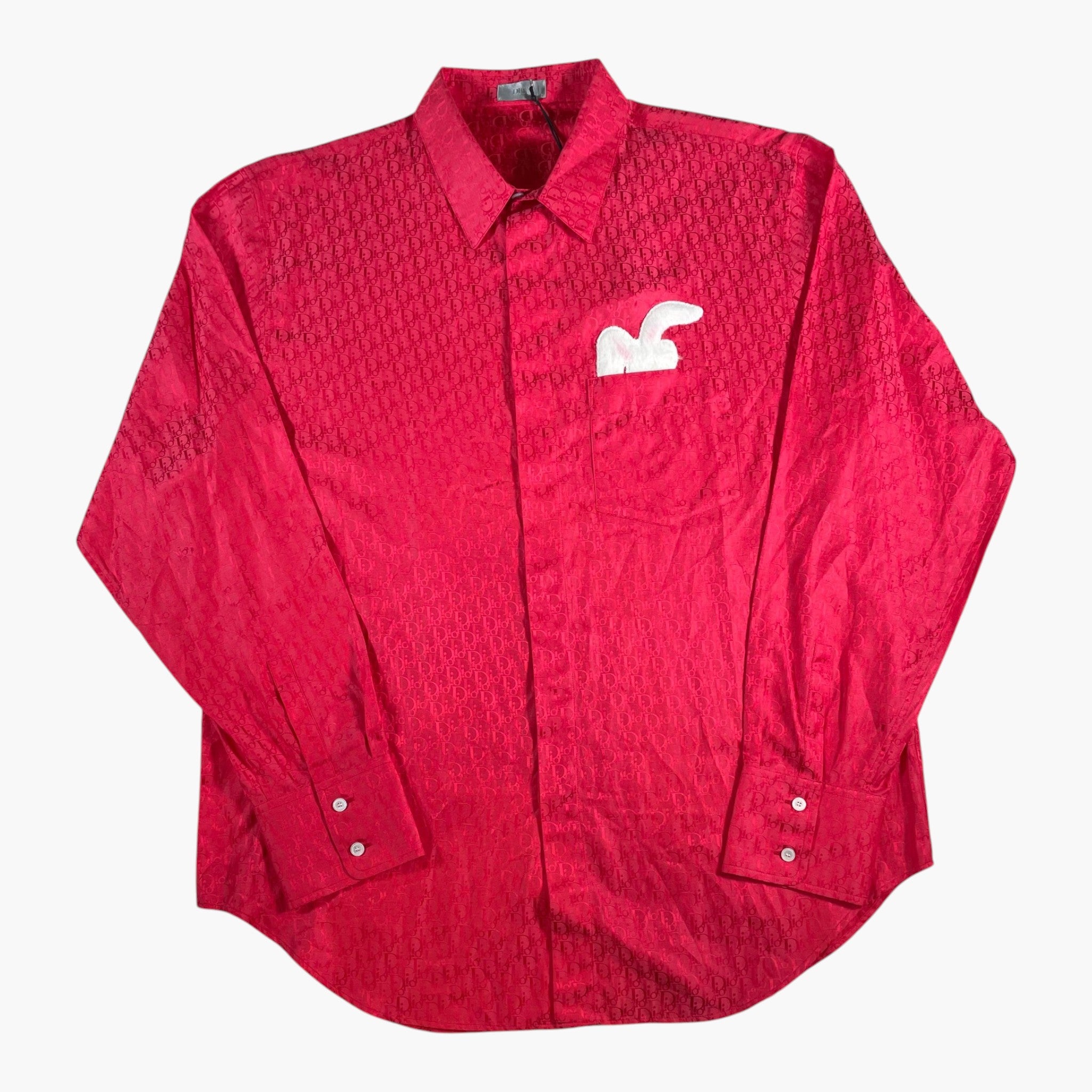 Dior ERL Oblique Bunny (45) Red Button Up