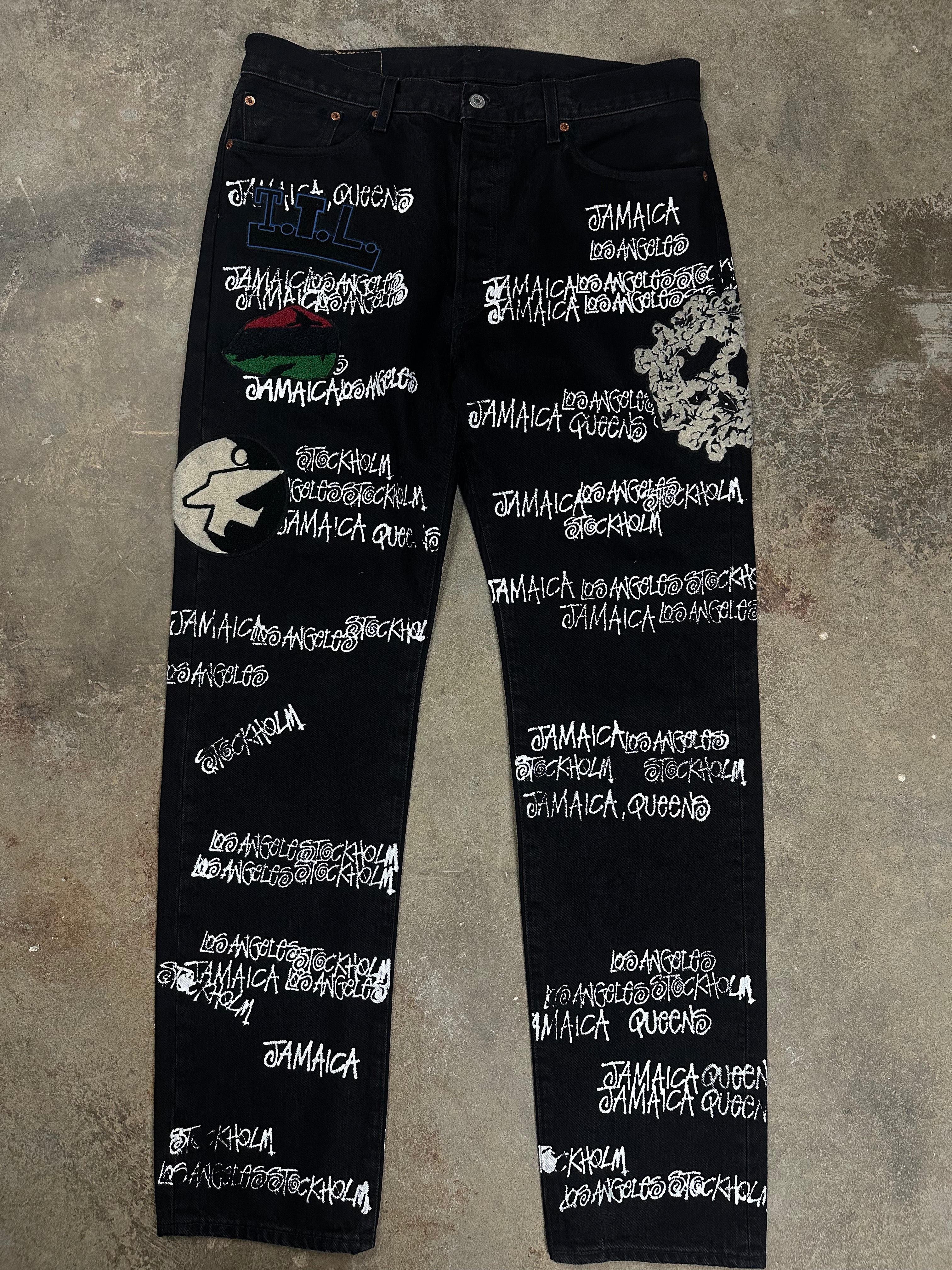 Denim Tears Stussy Jeans Black Used 36