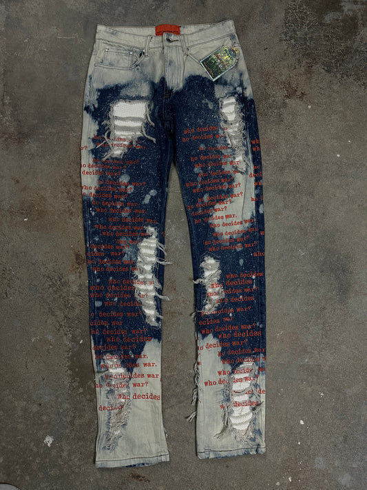 WDW Crimson Sky Bleached Denim Size 28 New