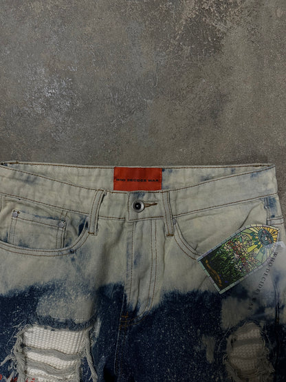 WDW Crimson Sky Bleached Denim Size 28 New