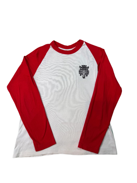Chrome Hearts Dagger Baseball White & Red LS Tee