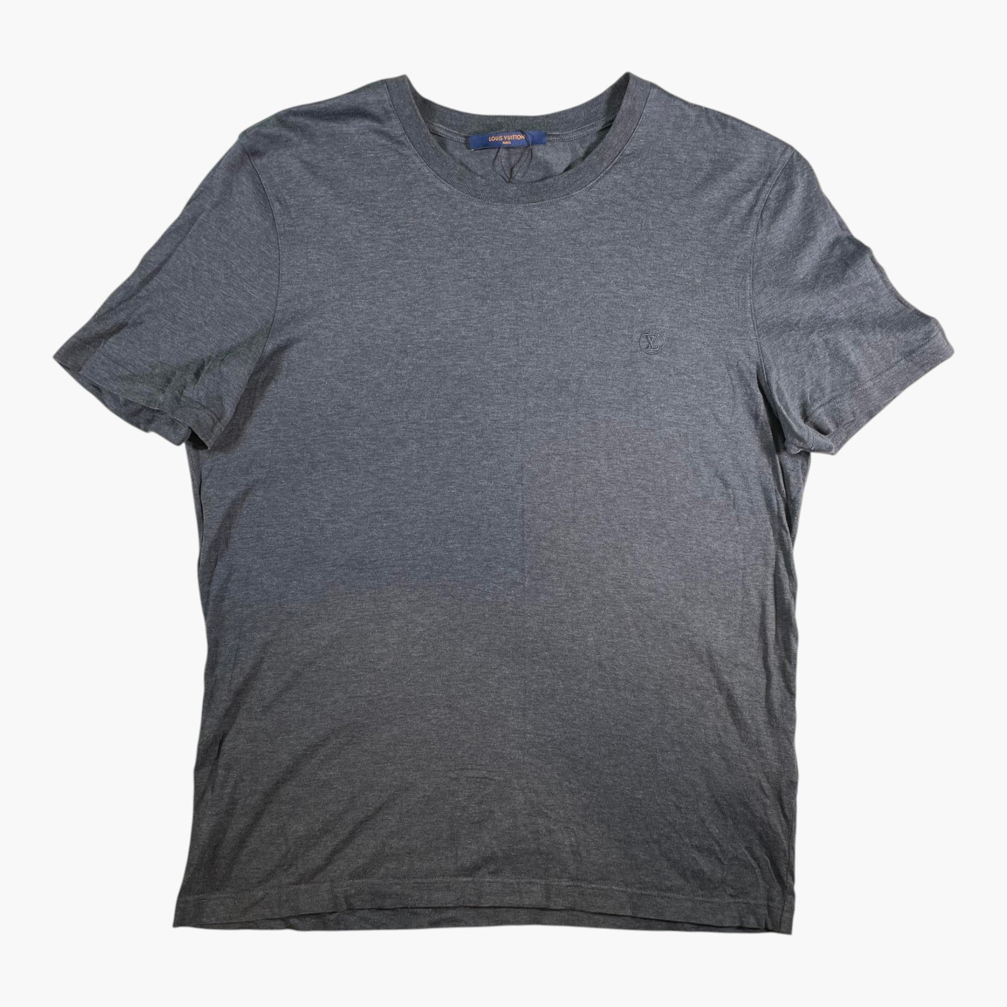 Louis Vuitton Tonal Embroidered Logo Grey Tee