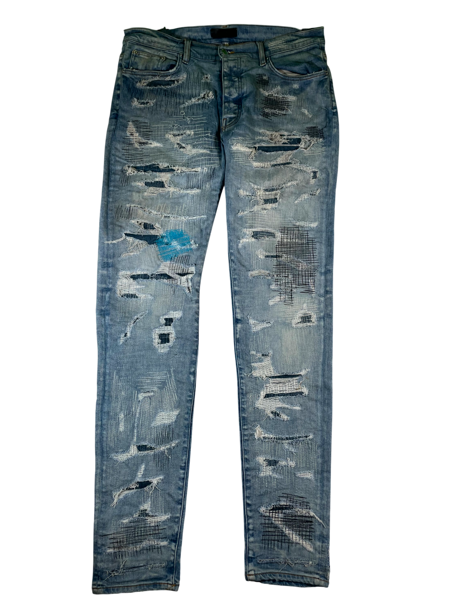 Amiri Multi Stitch Light Wash Jeans