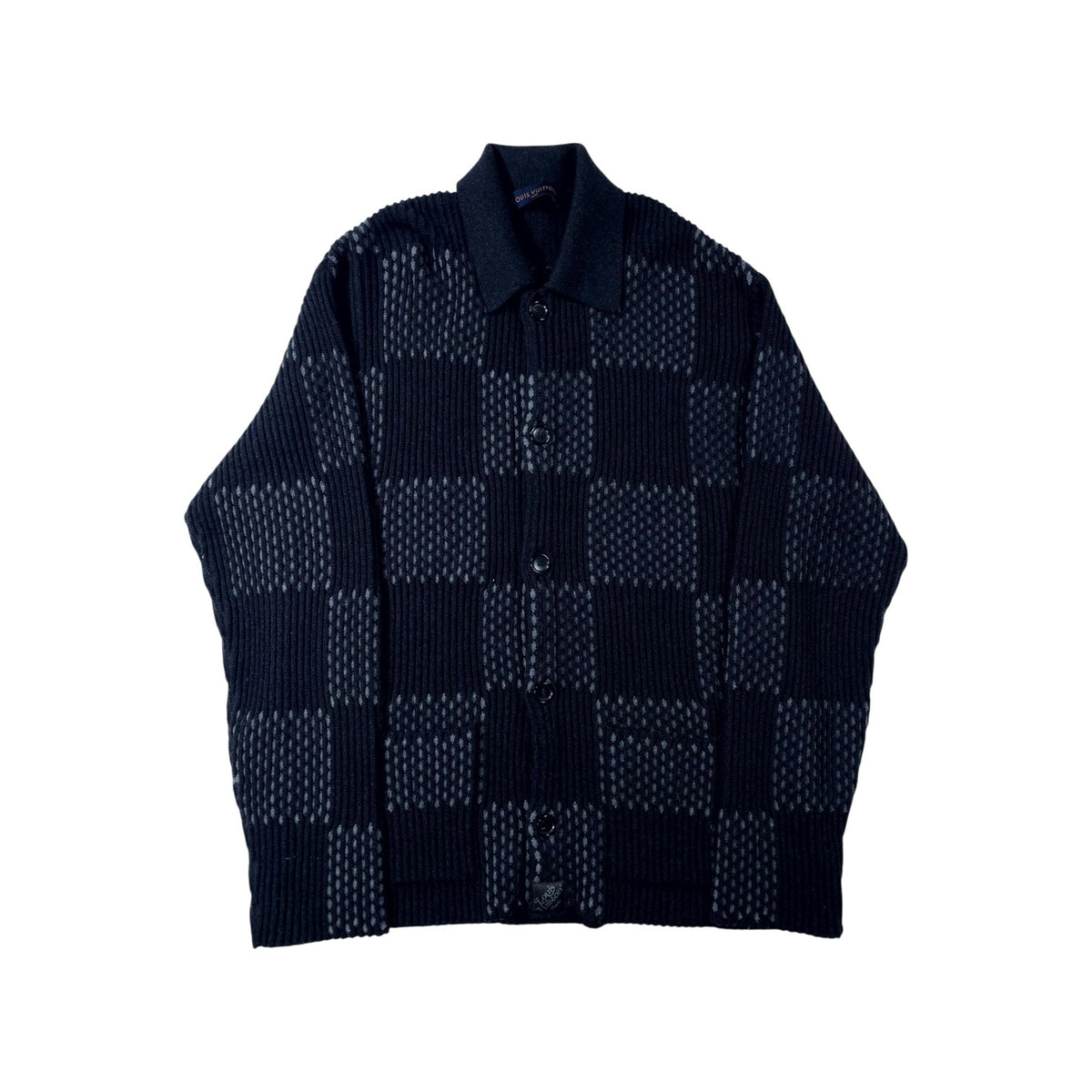 Louis Vuitton Damier LV2 Checkered Black Cardigan