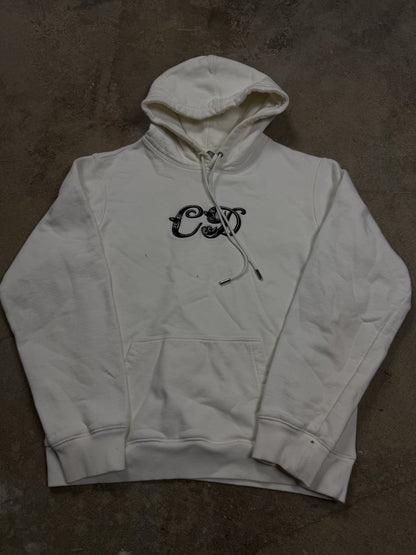 Dior Script CD Logo Hoodie White Black Used Medium