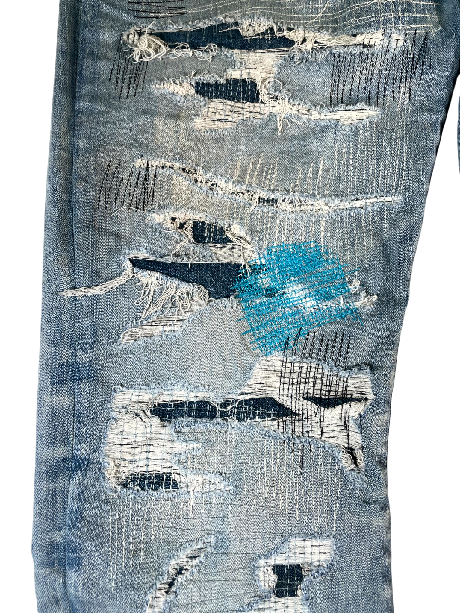 Amiri Multi Stitch Light Wash Jeans
