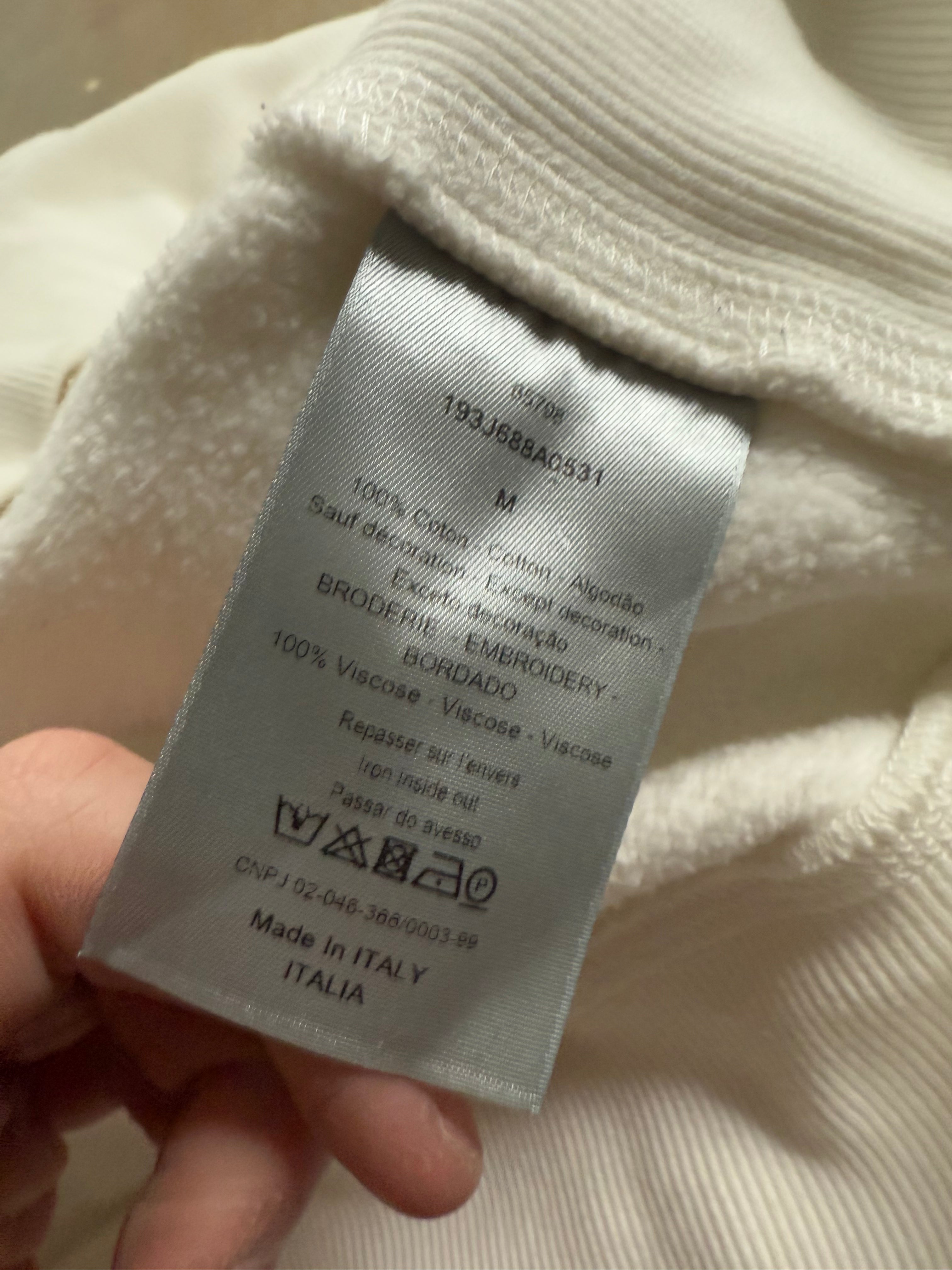 Dior Script CD Logo Hoodie White Black Used Medium