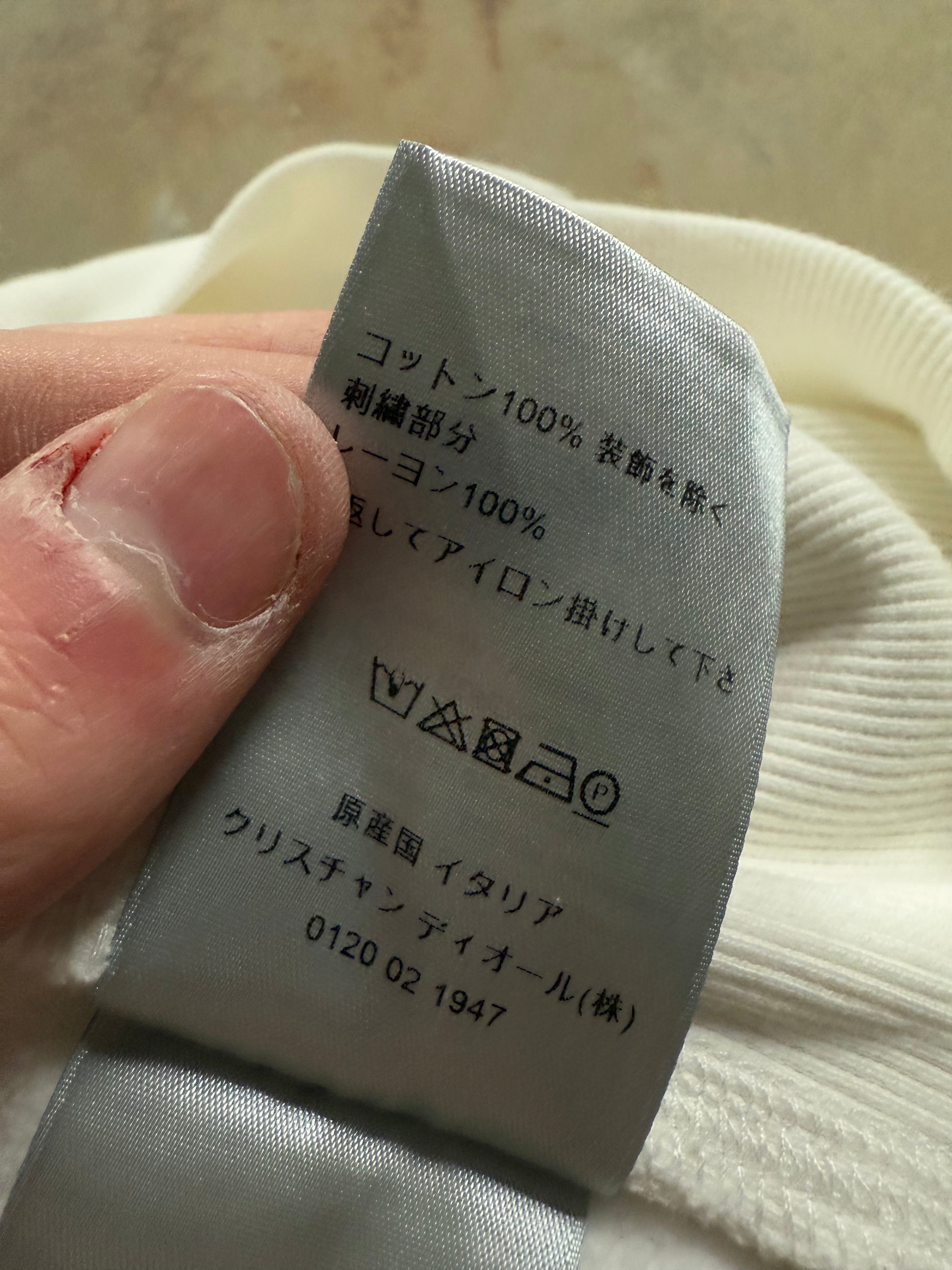 Dior Script CD Logo Hoodie White Black Used Medium