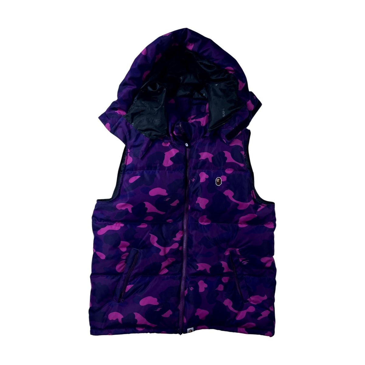 BAPE Monogram Purple Puffer Vest