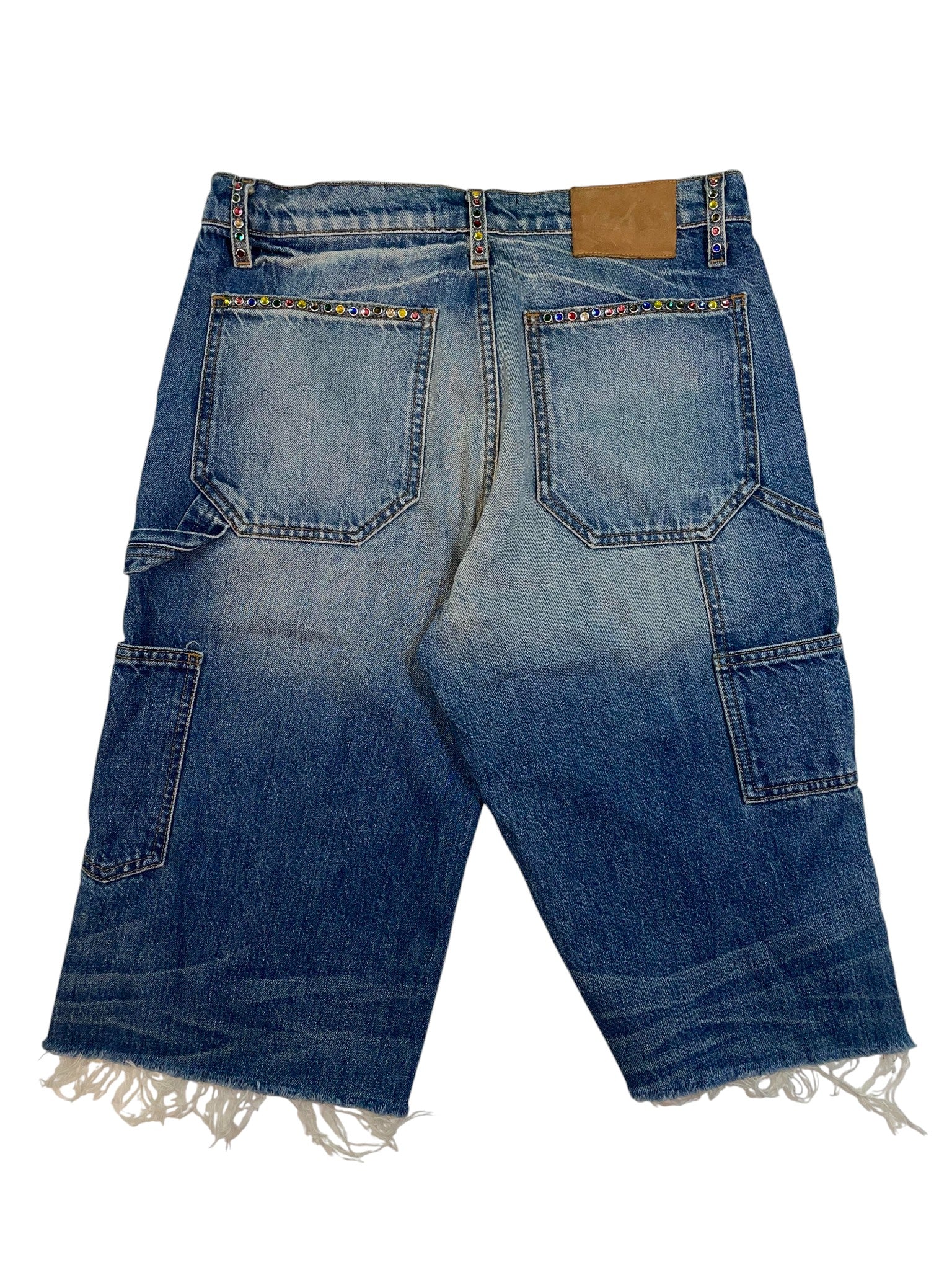 Bossi Studded Double Knee Denim Shorts