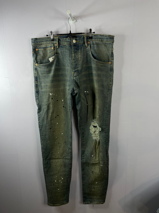 Purple Brand Vintage Wash Splatter Jeans