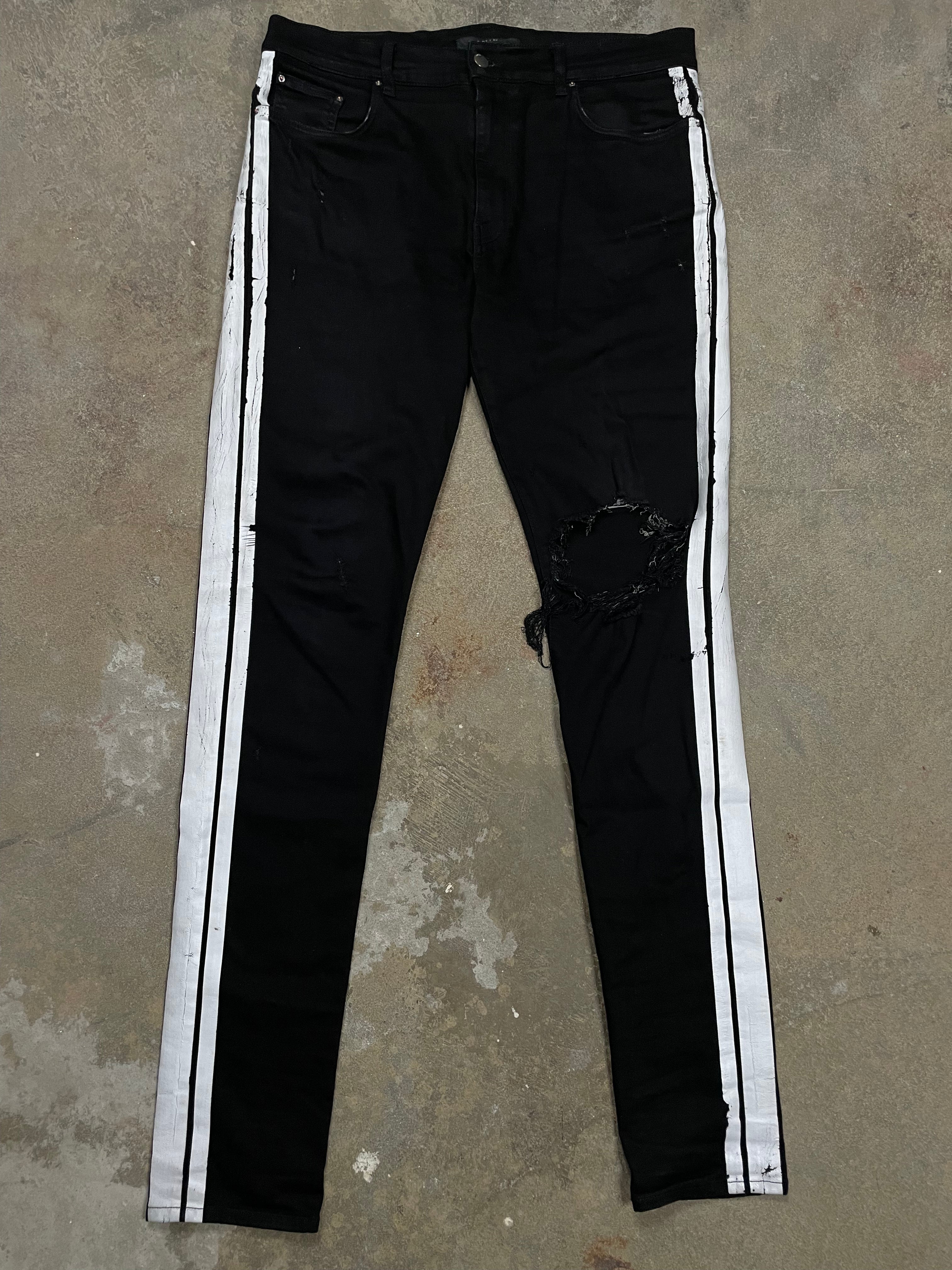 Amiri Jeans Black White Stripe Used 36
