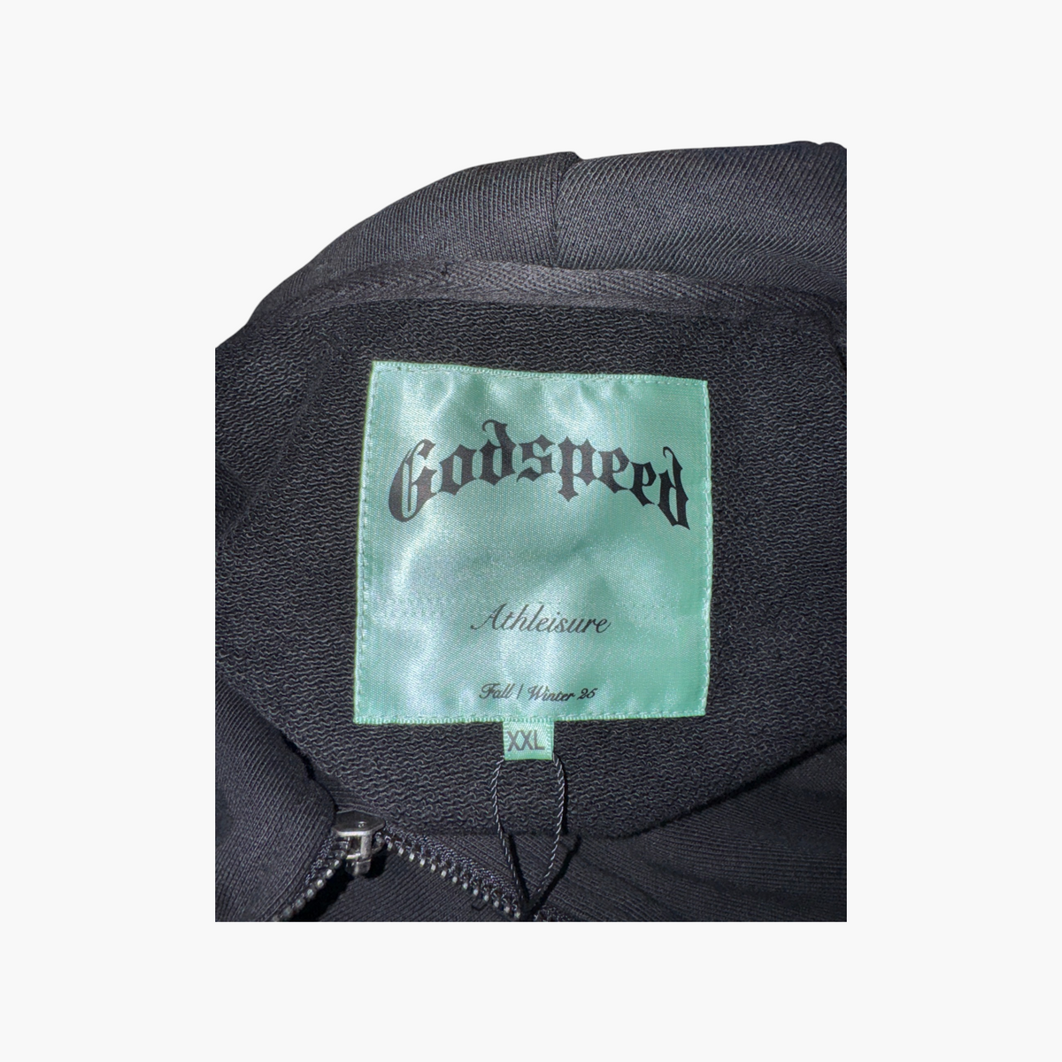 Godspeed Red Outline Black Zip Up