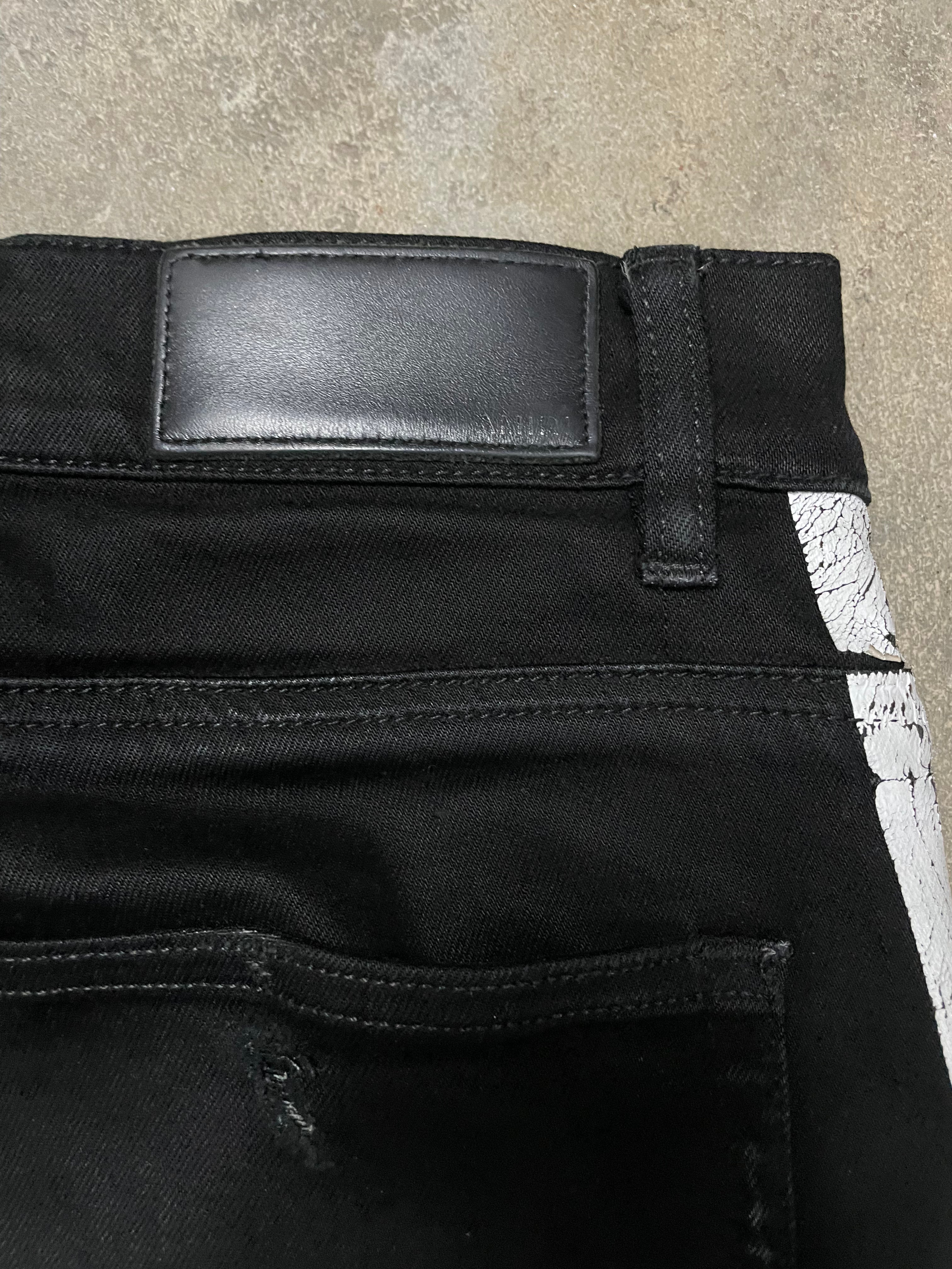 Amiri Jeans Black White Stripe Used 36