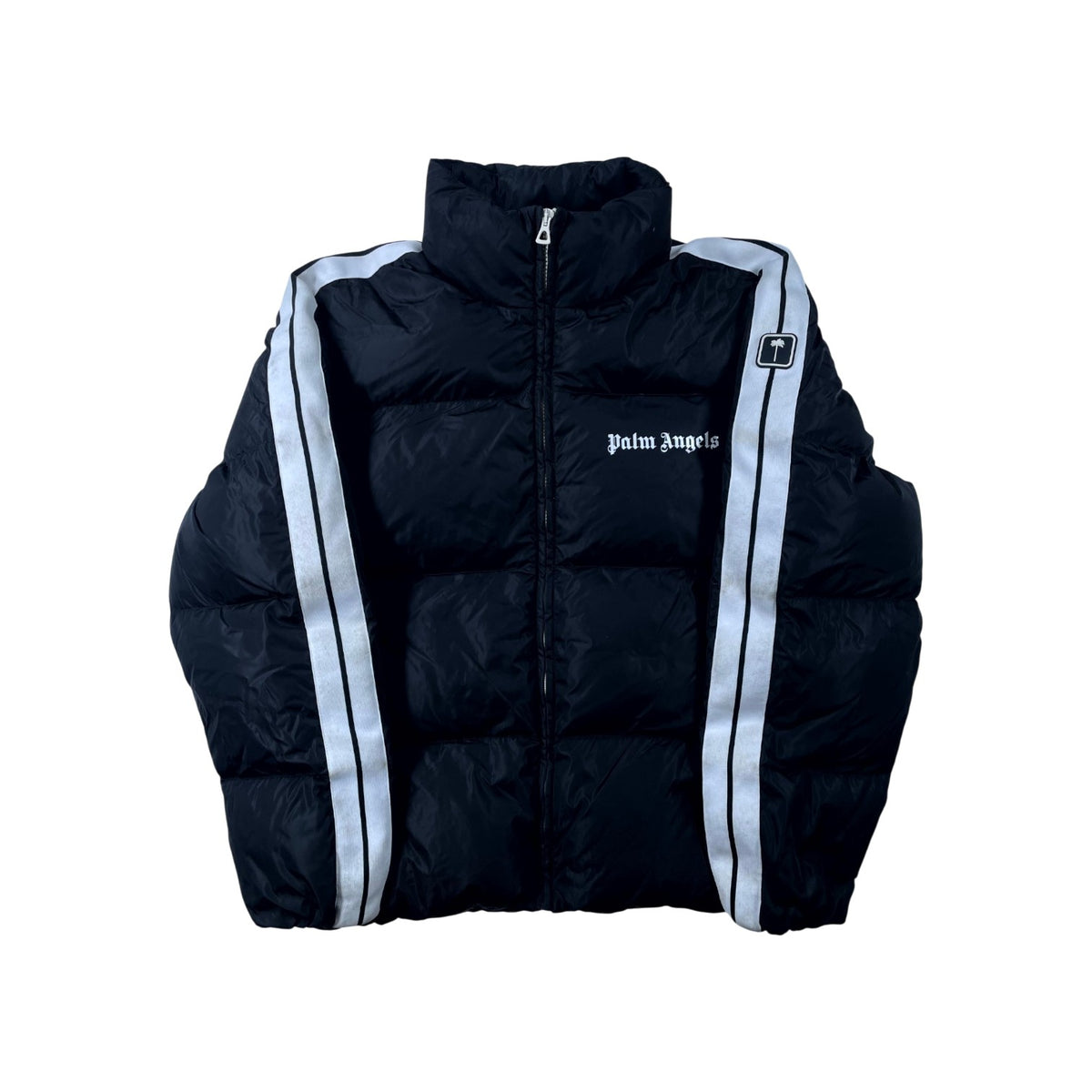 Palm Angels Stripe Black & White Puffer Jacket