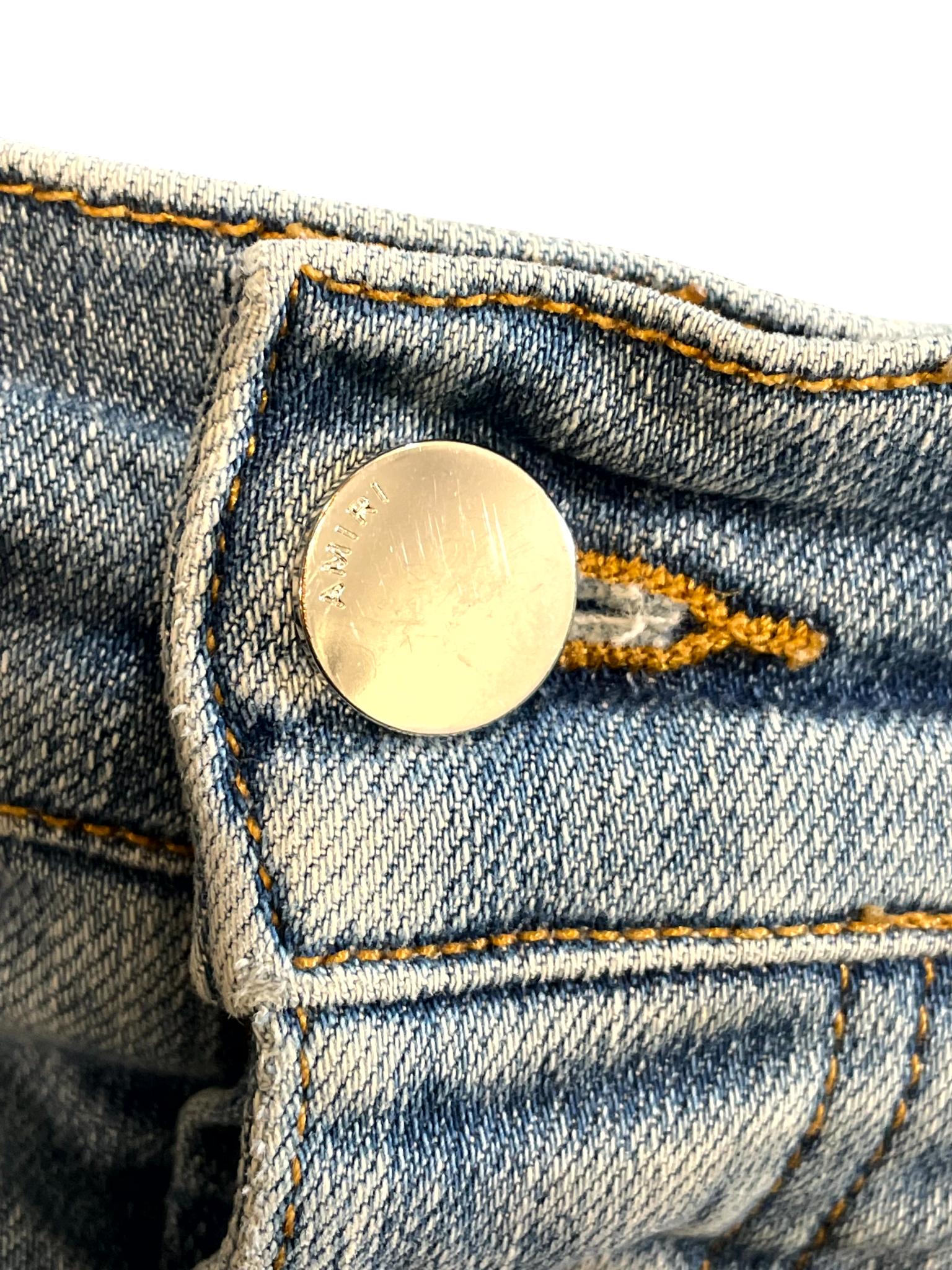 Amiri Denim Side Logo Light Wash Jeans