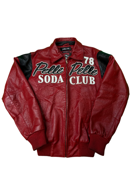 Pelle Pelle Soda Club Red Varsity Jacket