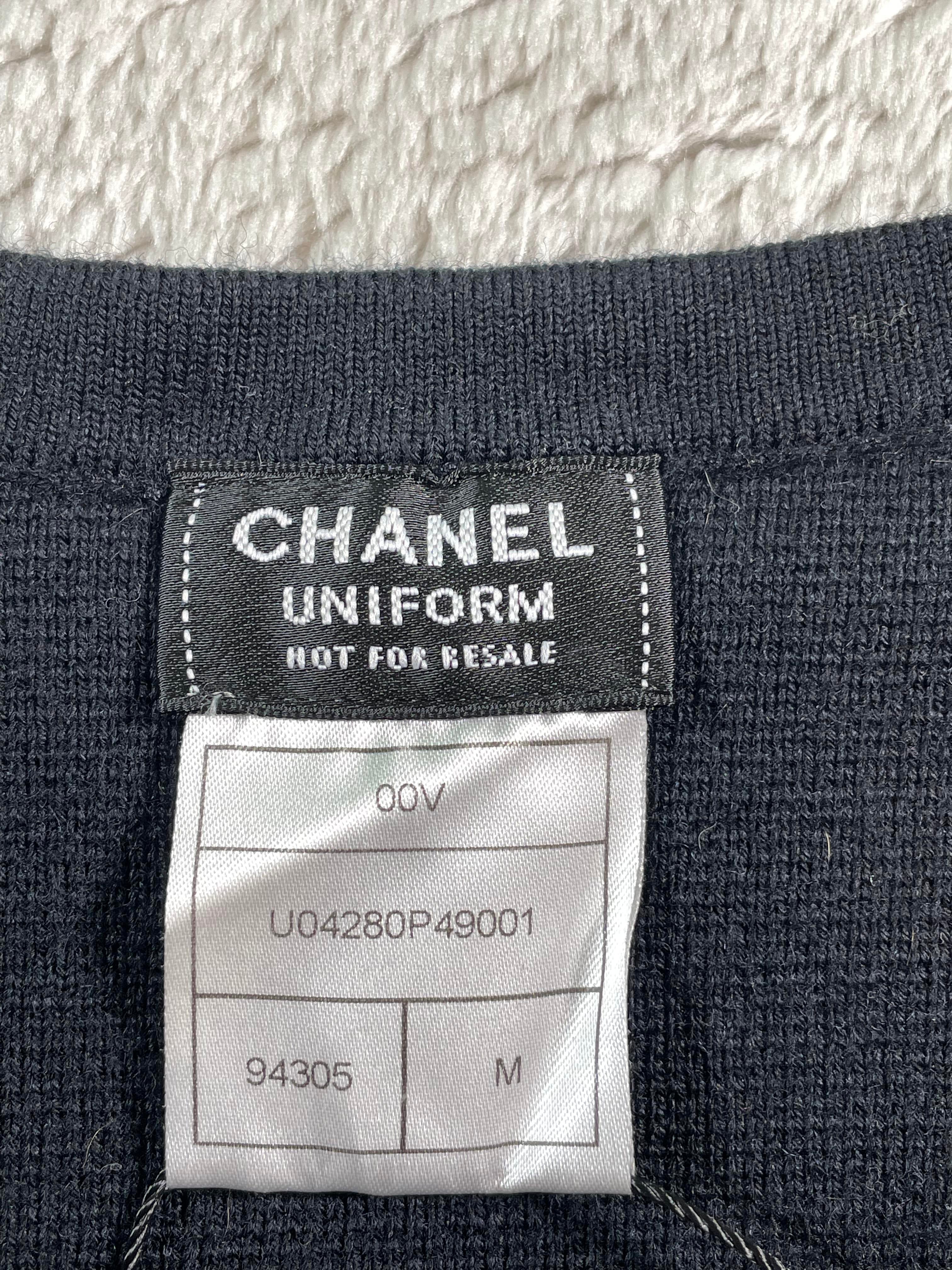 Chanel Uniform Button Up Black Cardigan