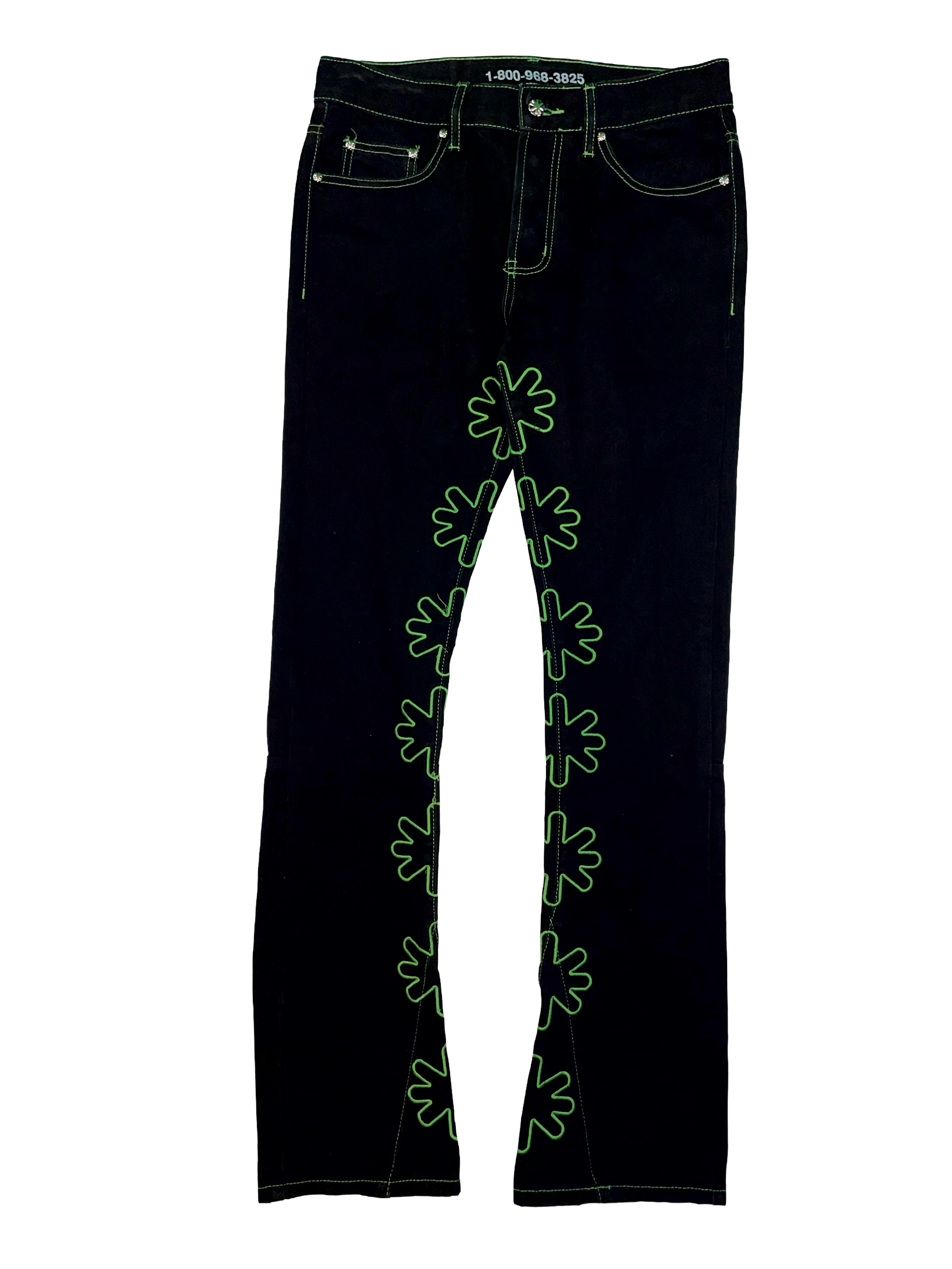 LOSTSHDWS Outline Black & Green Jeans