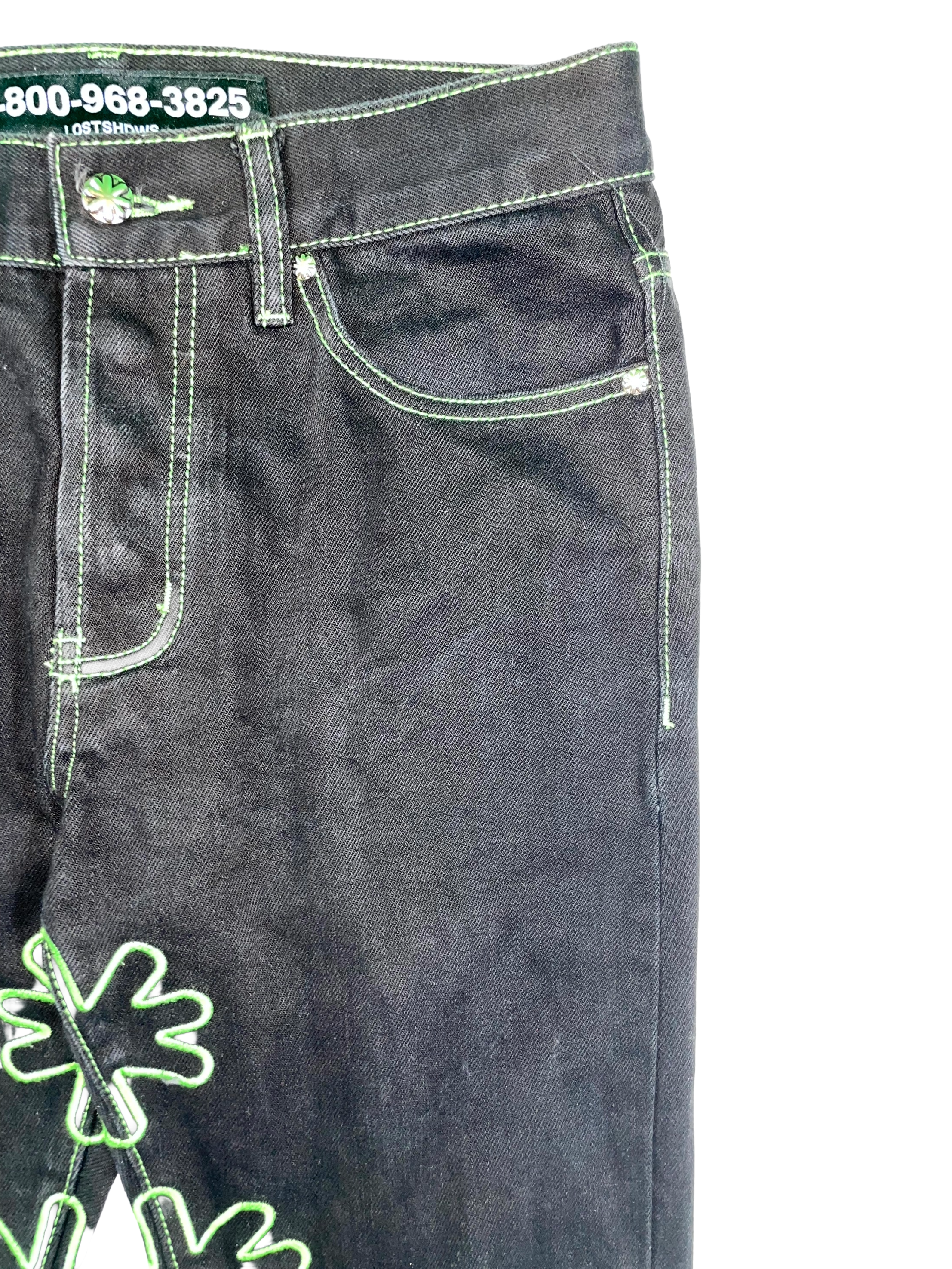 LOSTSHDWS Outline Black & Green Jeans
