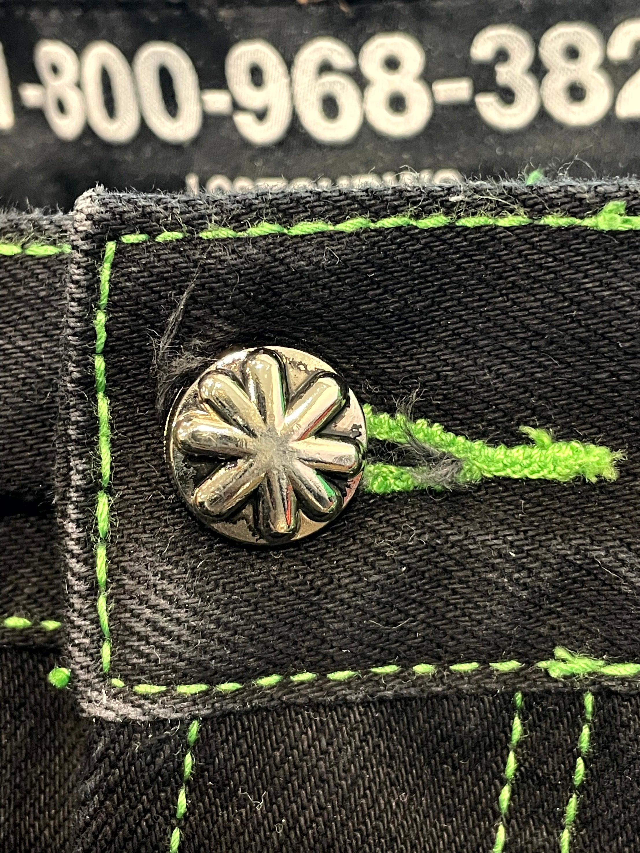 LOSTSHDWS Outline Black & Green Jeans