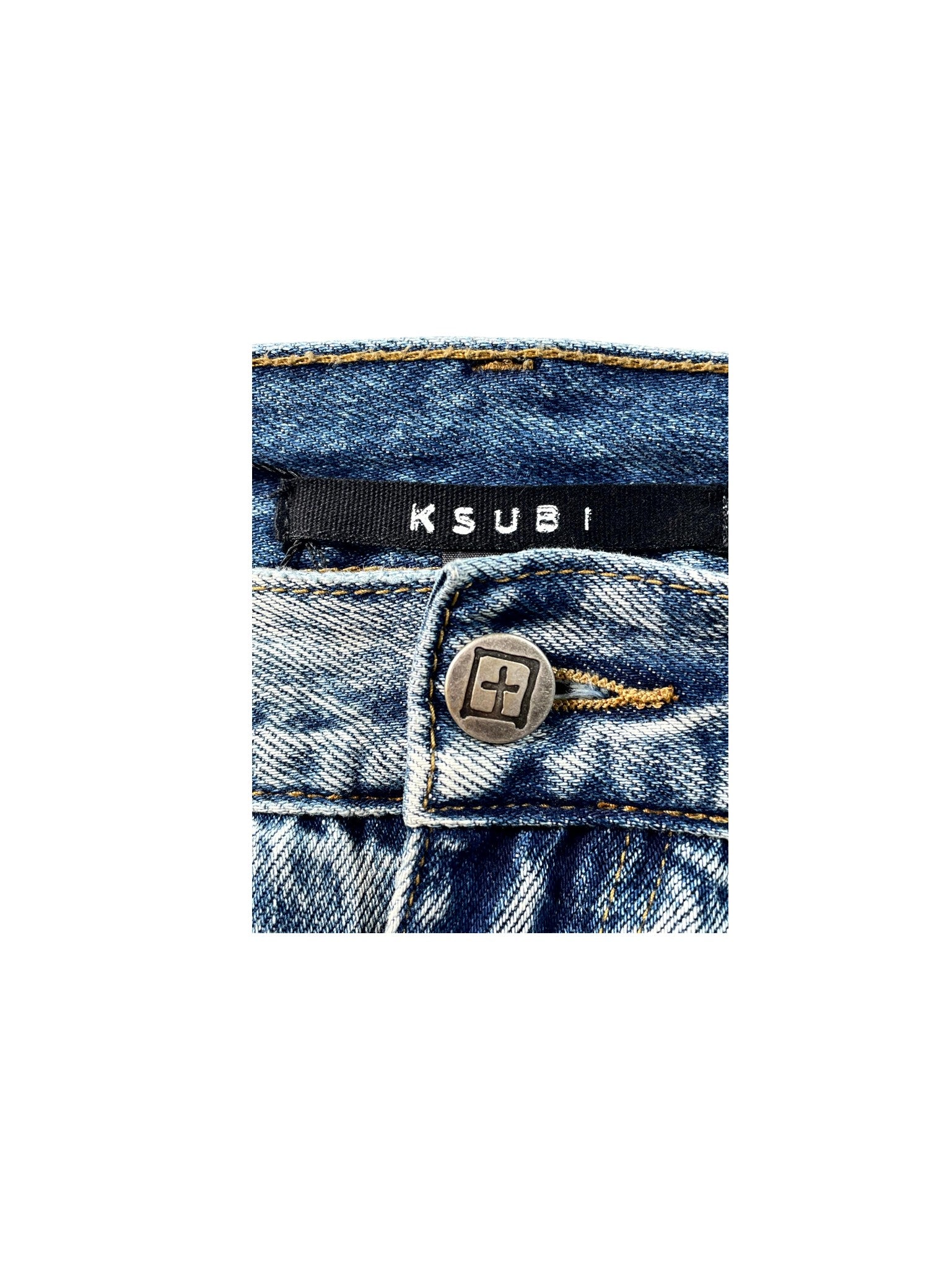 Ksubi Denim Light Wash Cargo Pants