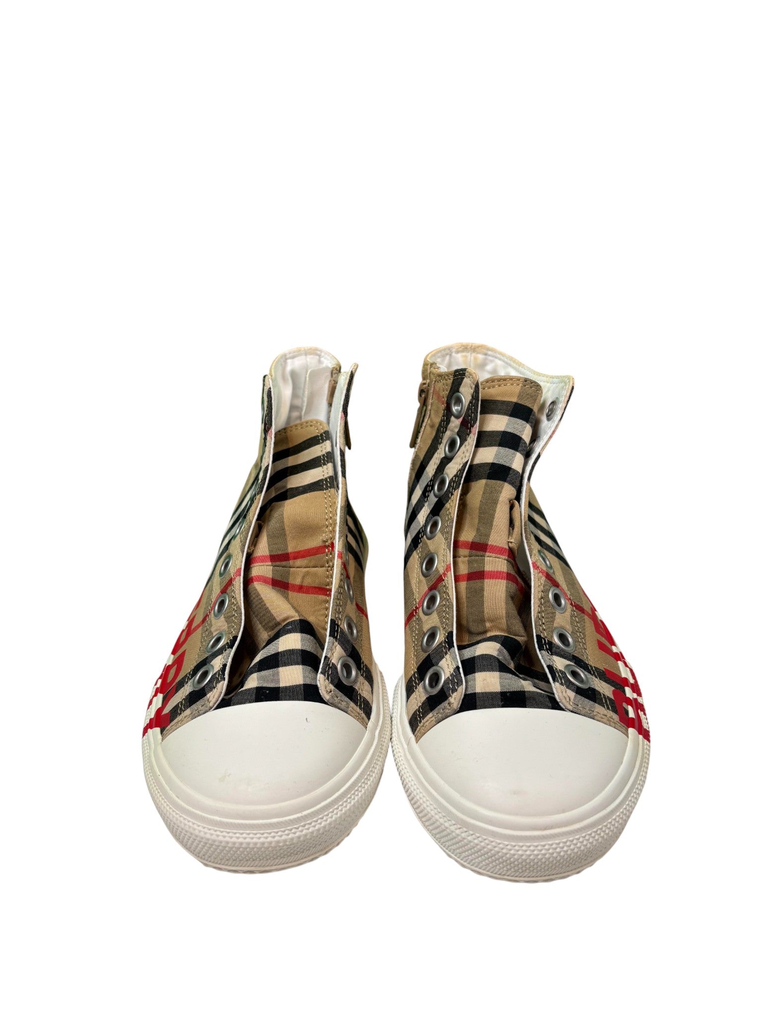 Burberry High Sneaker Red Logo
