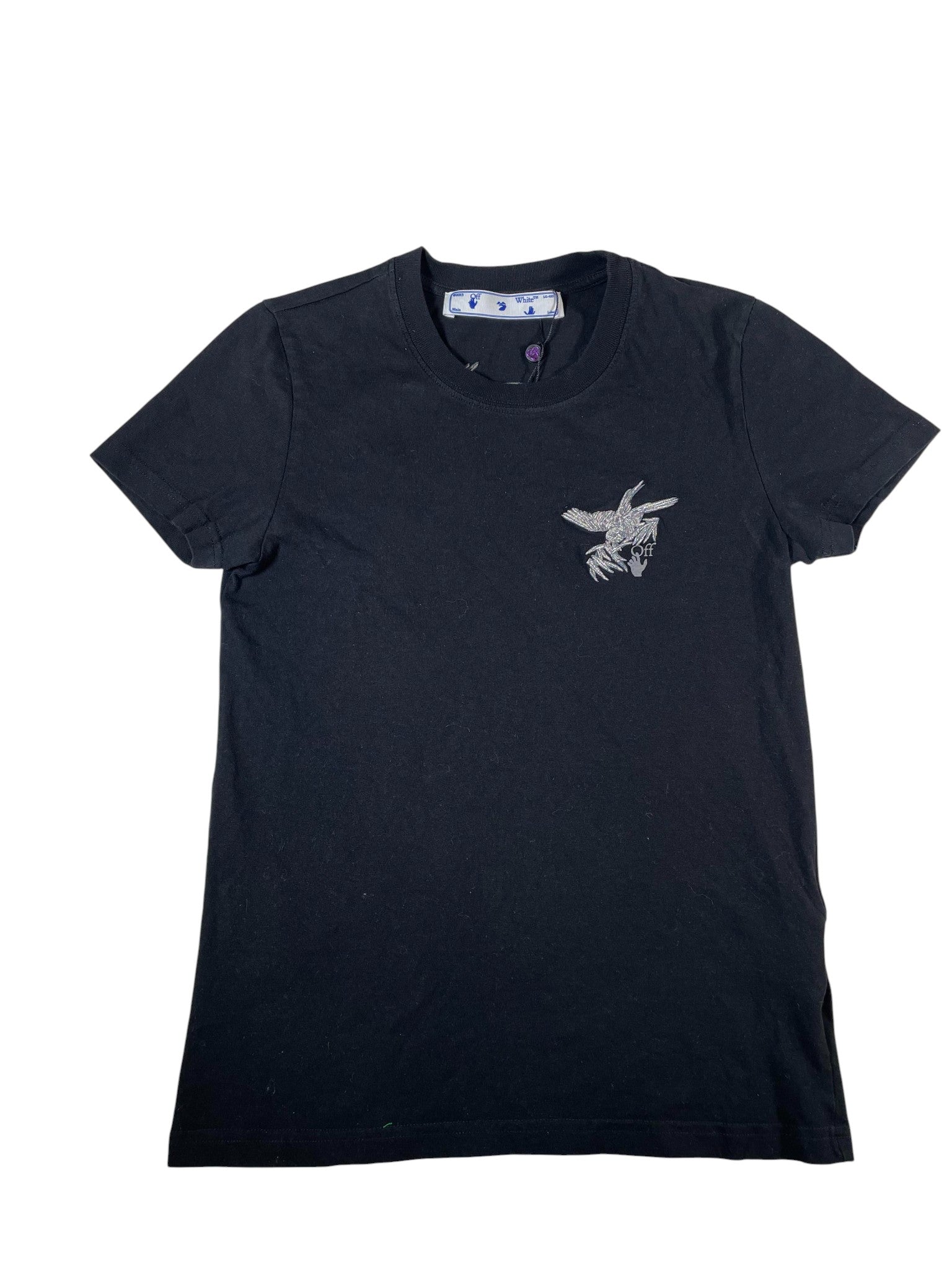 Off White 'Embroidered Birds Arrow' Black Women's Tee